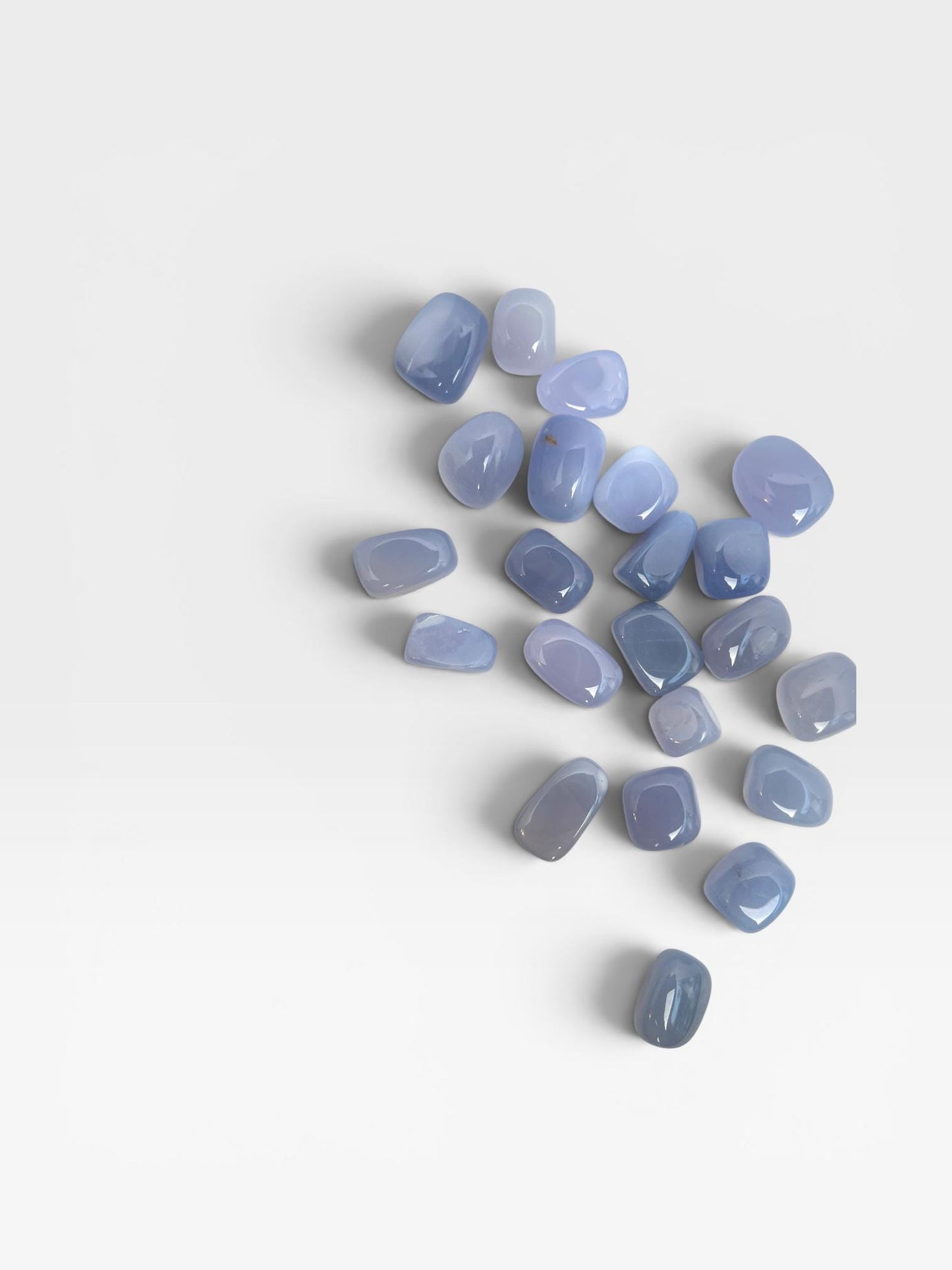 Blue Chalcedony Pocket Stone from Turkey: Natural Worry Stone