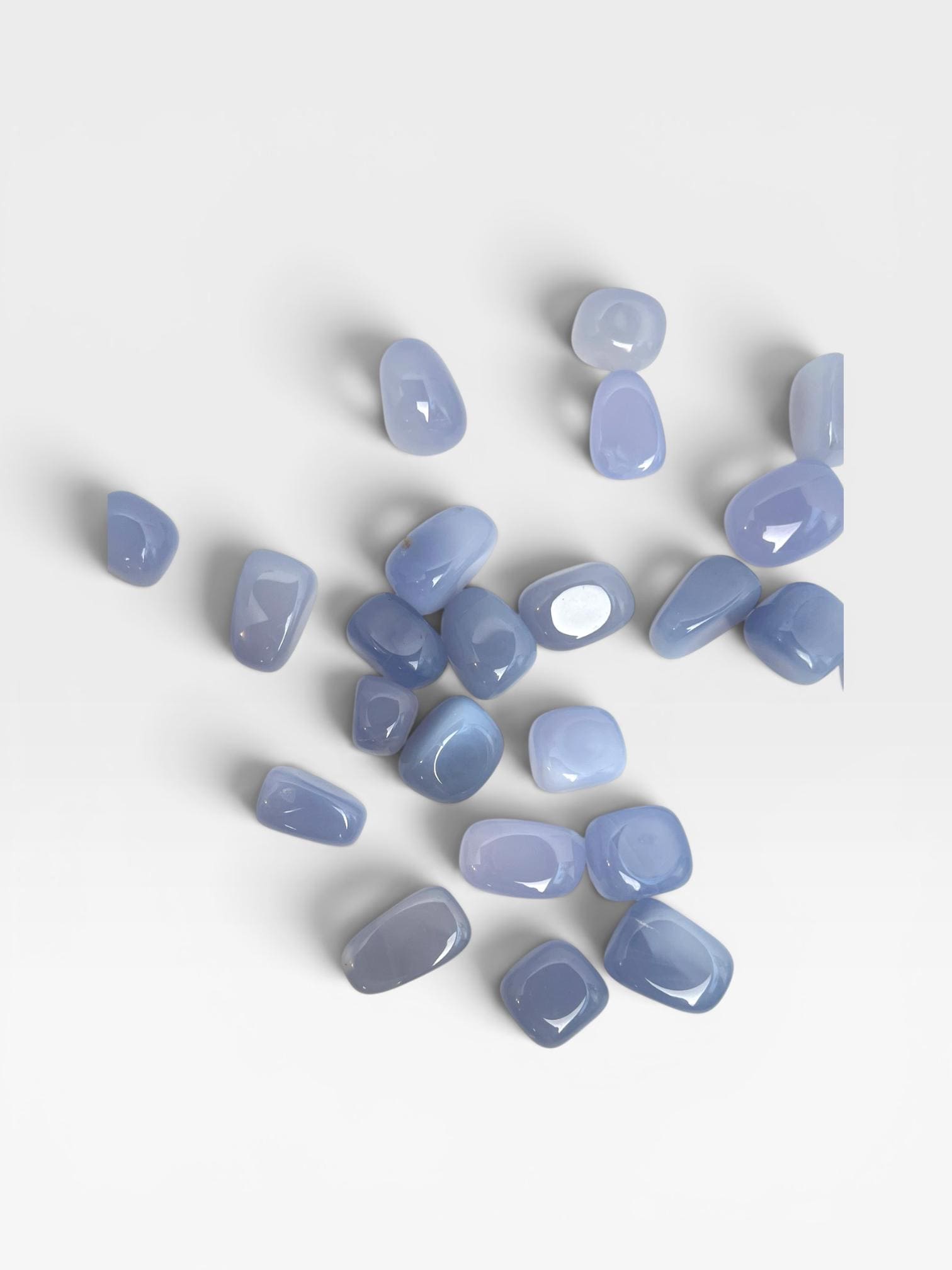 Blue Chalcedony Pocket Stone from Turkey: Natural Worry Stone