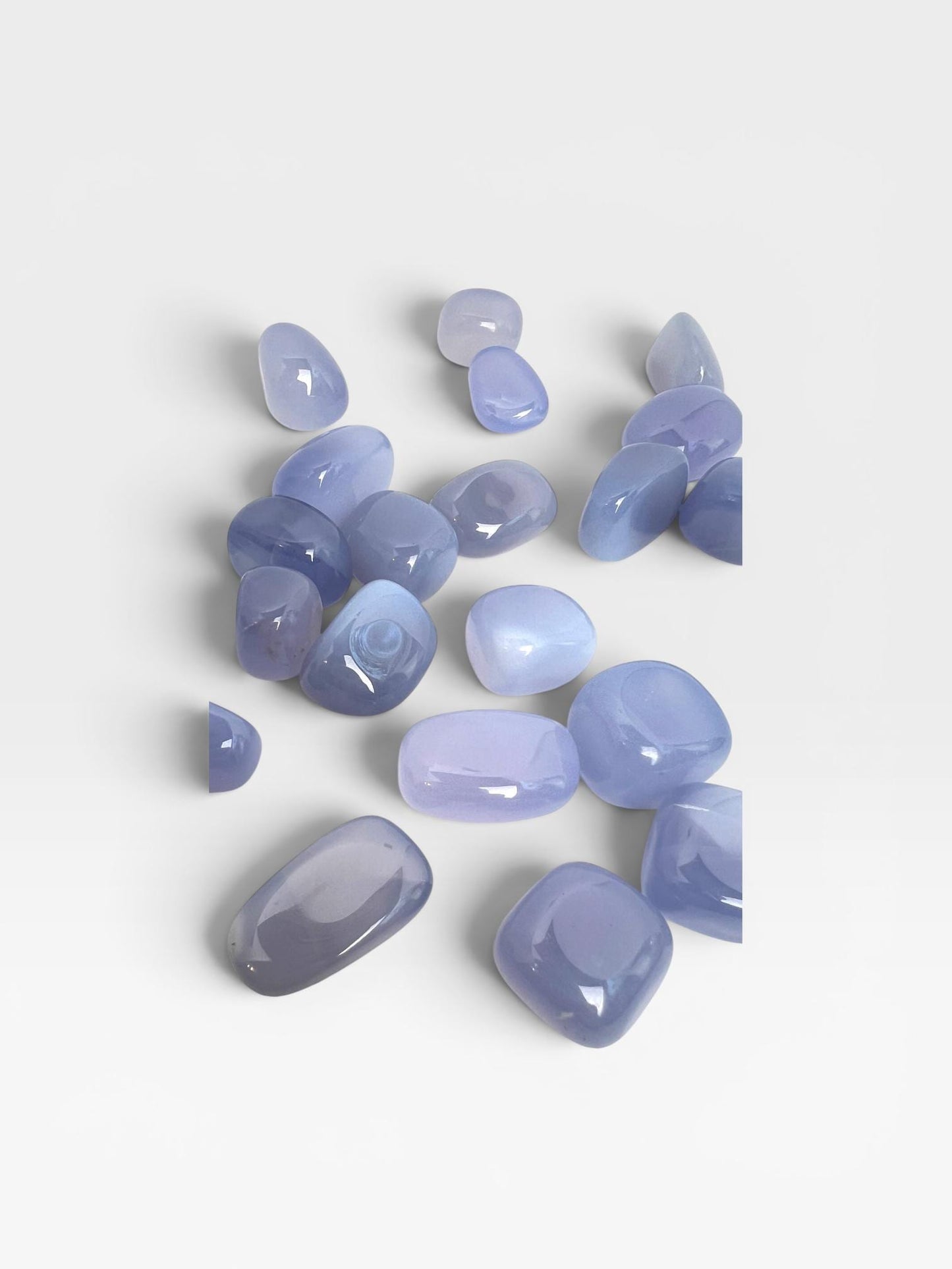 Blue Chalcedony Pocket Stone from Turkey: Natural Worry Stone
