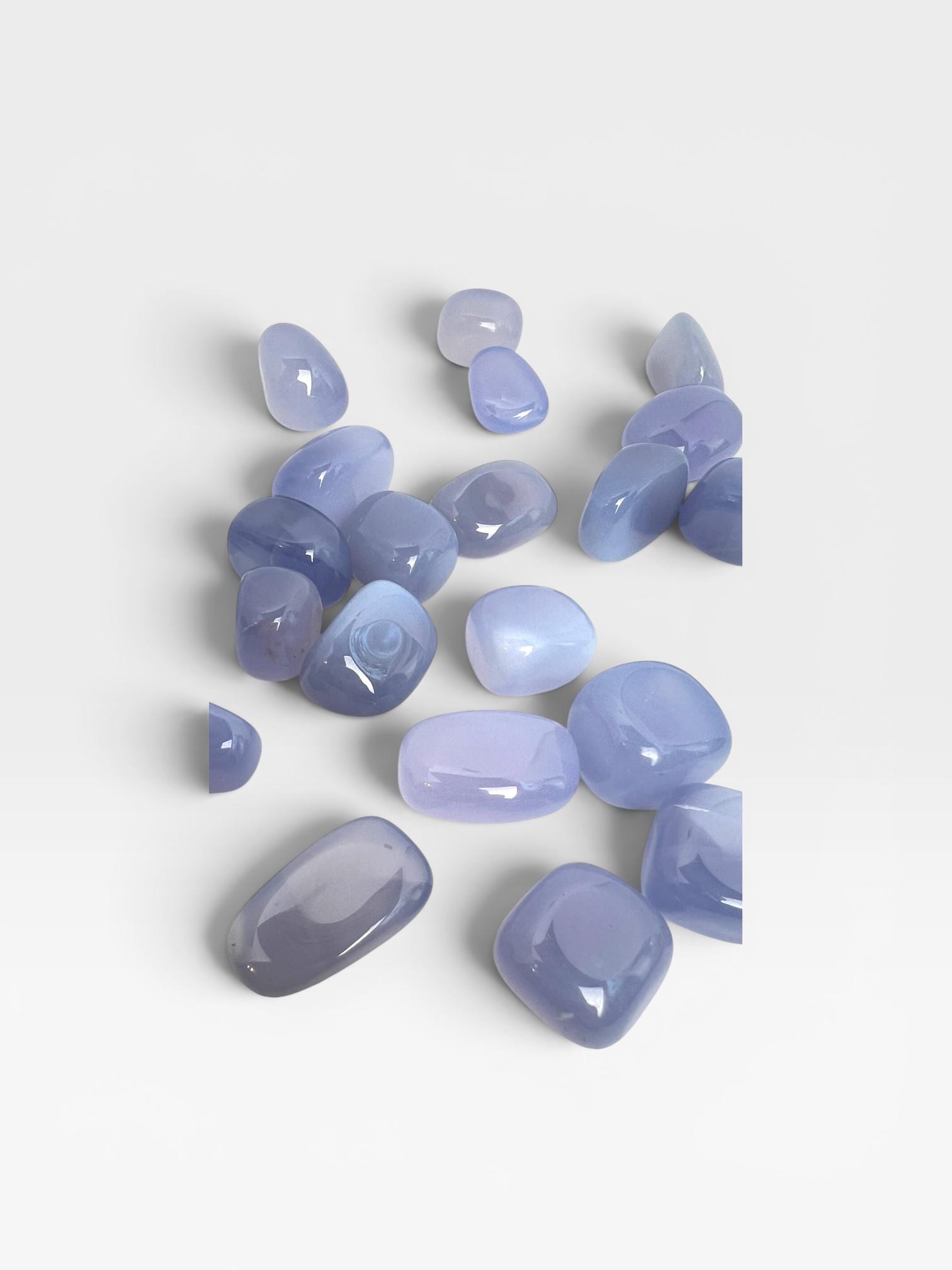 Blue Chalcedony Pocket Stone from Turkey: Natural Worry Stone
