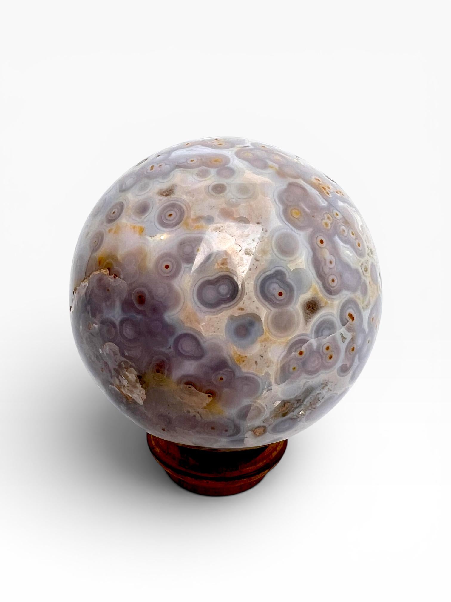Ocean Jasper Sphere: Rare Vein 3-4 Jelly Piece