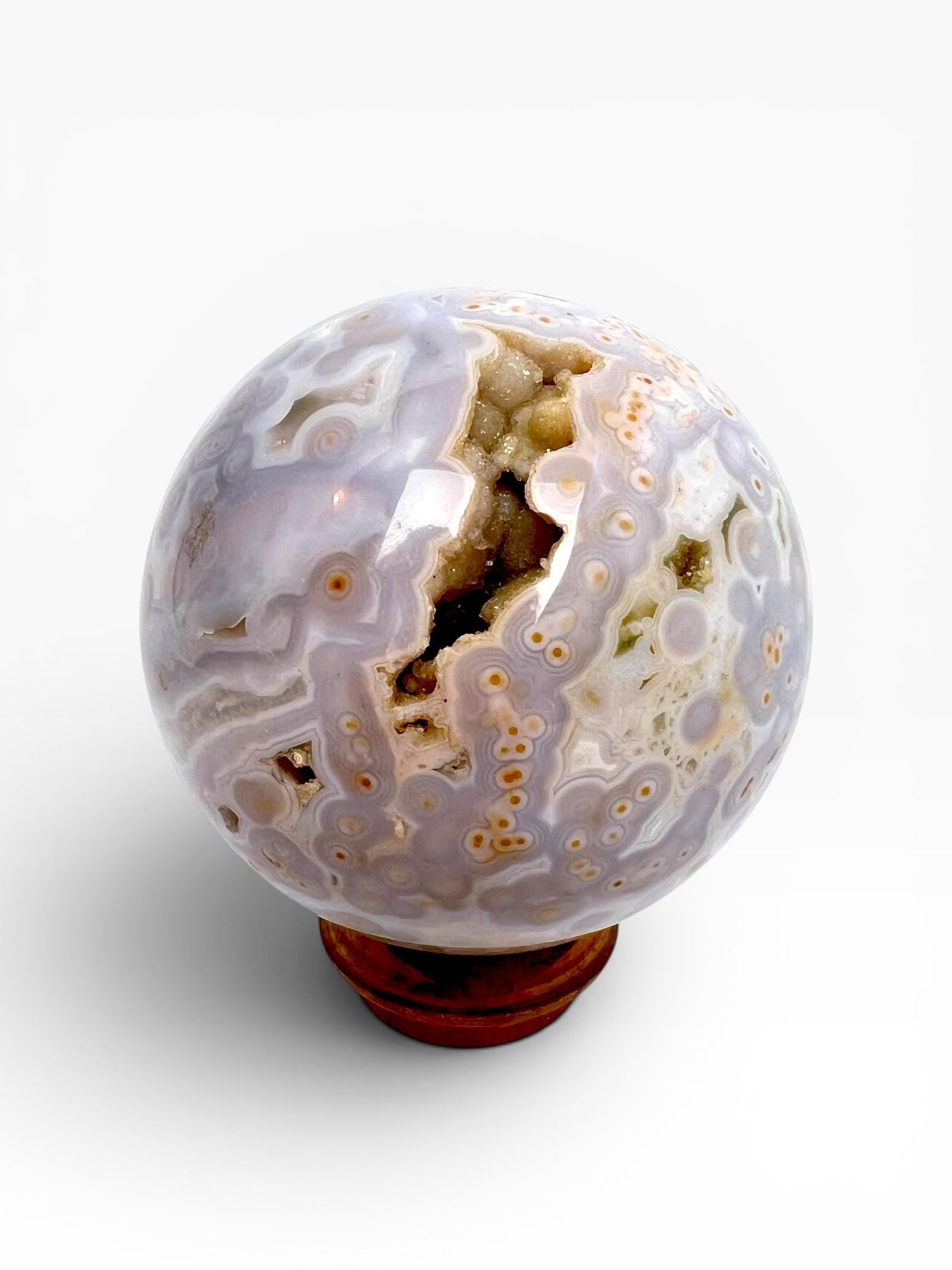 Ocean Jasper Sphere: Rare Vein 3-4 Jelly Piece