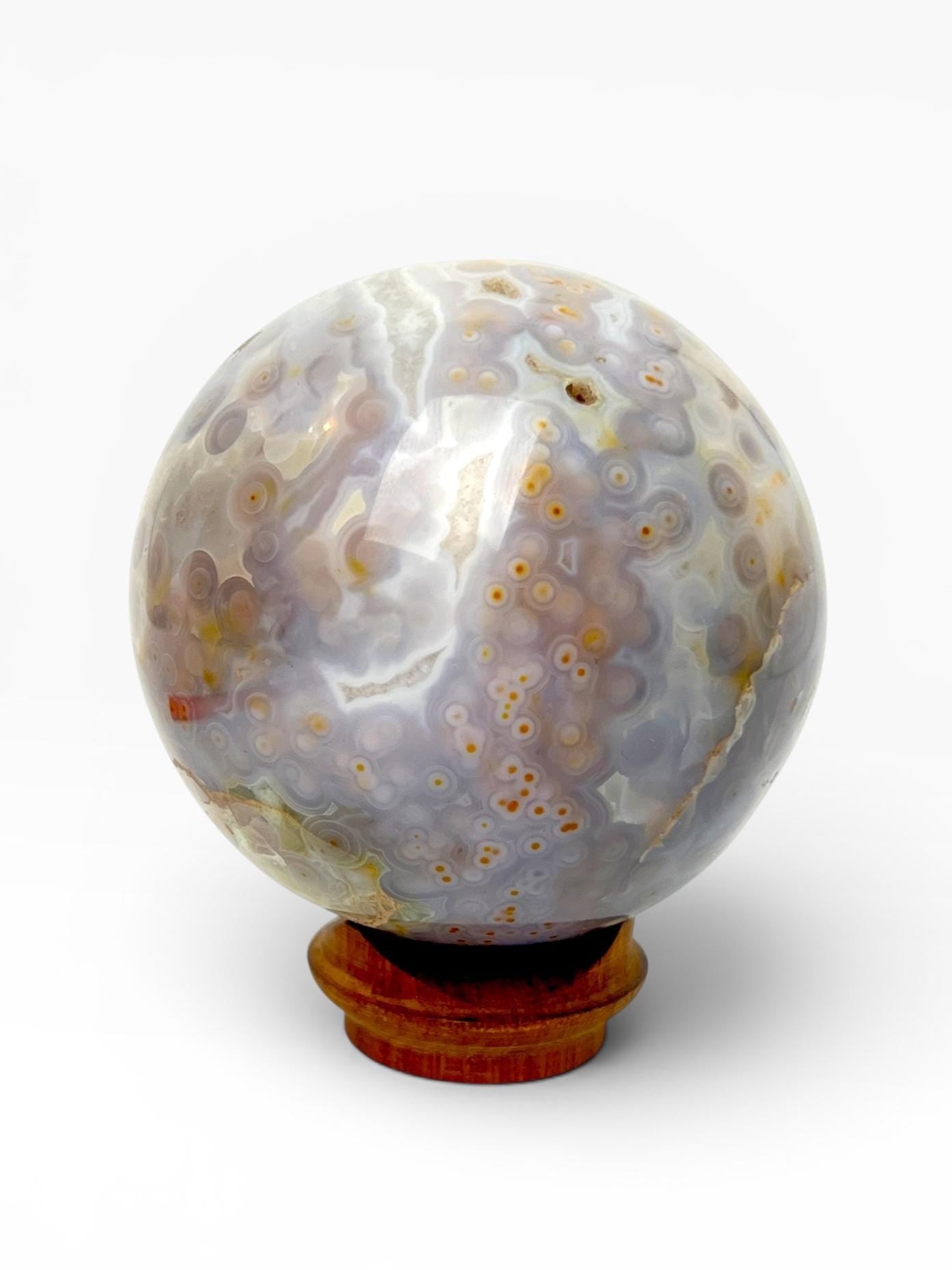 Ocean Jasper Sphere: Rare Vein 3-4 Jelly Piece