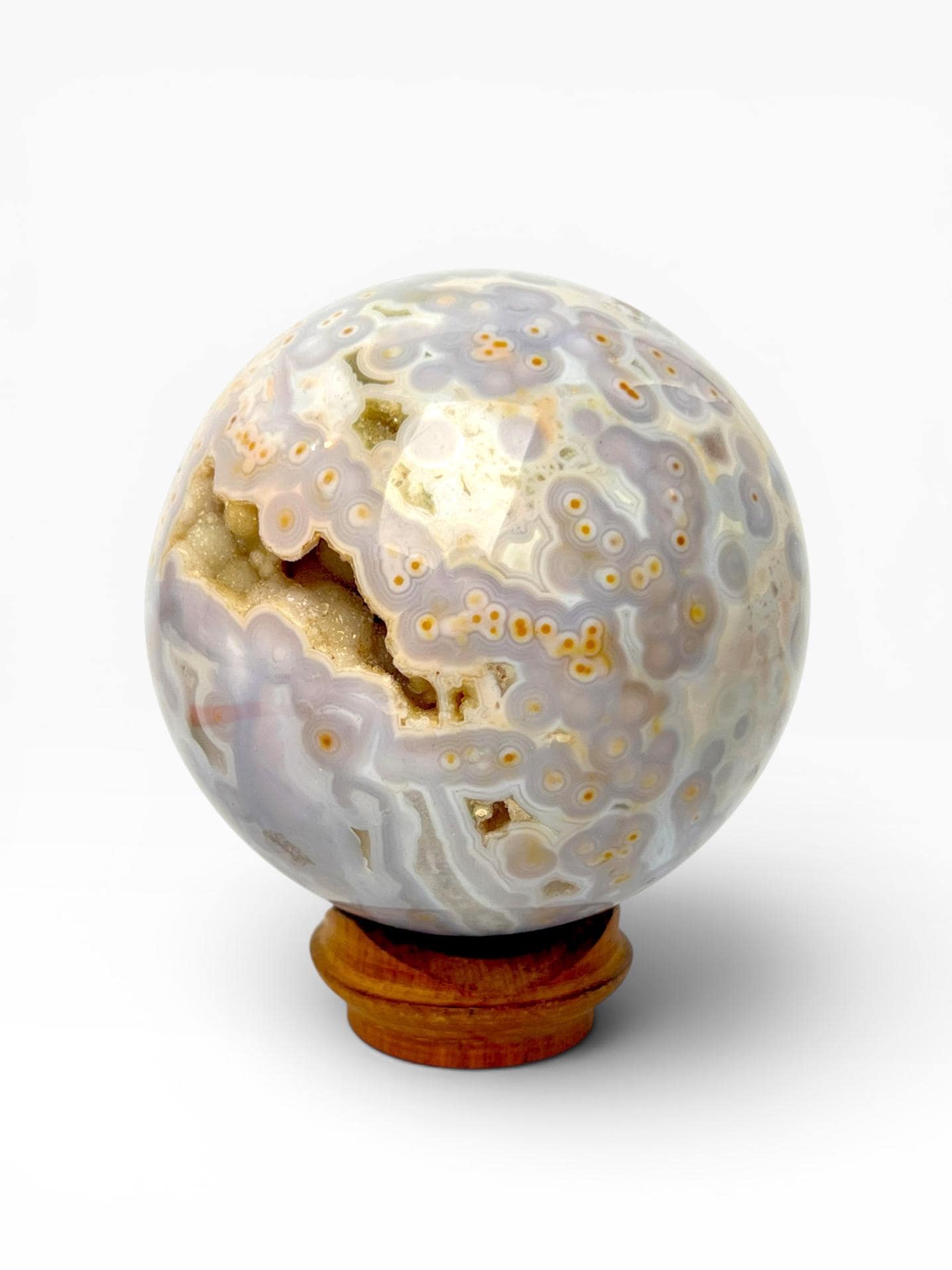 Ocean Jasper Sphere: Rare Vein 3-4 Jelly Piece
