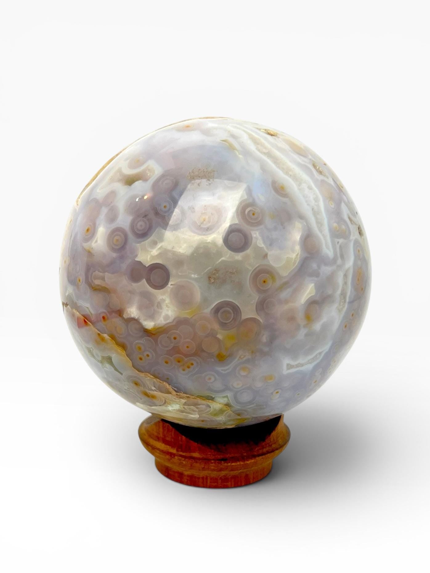Ocean Jasper Sphere: Rare Vein 3-4 Jelly Piece