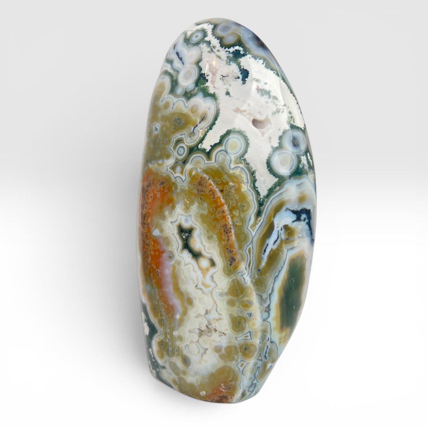 Ocean Jasper Large Standing Free Form: Rare Vein 8 Stone