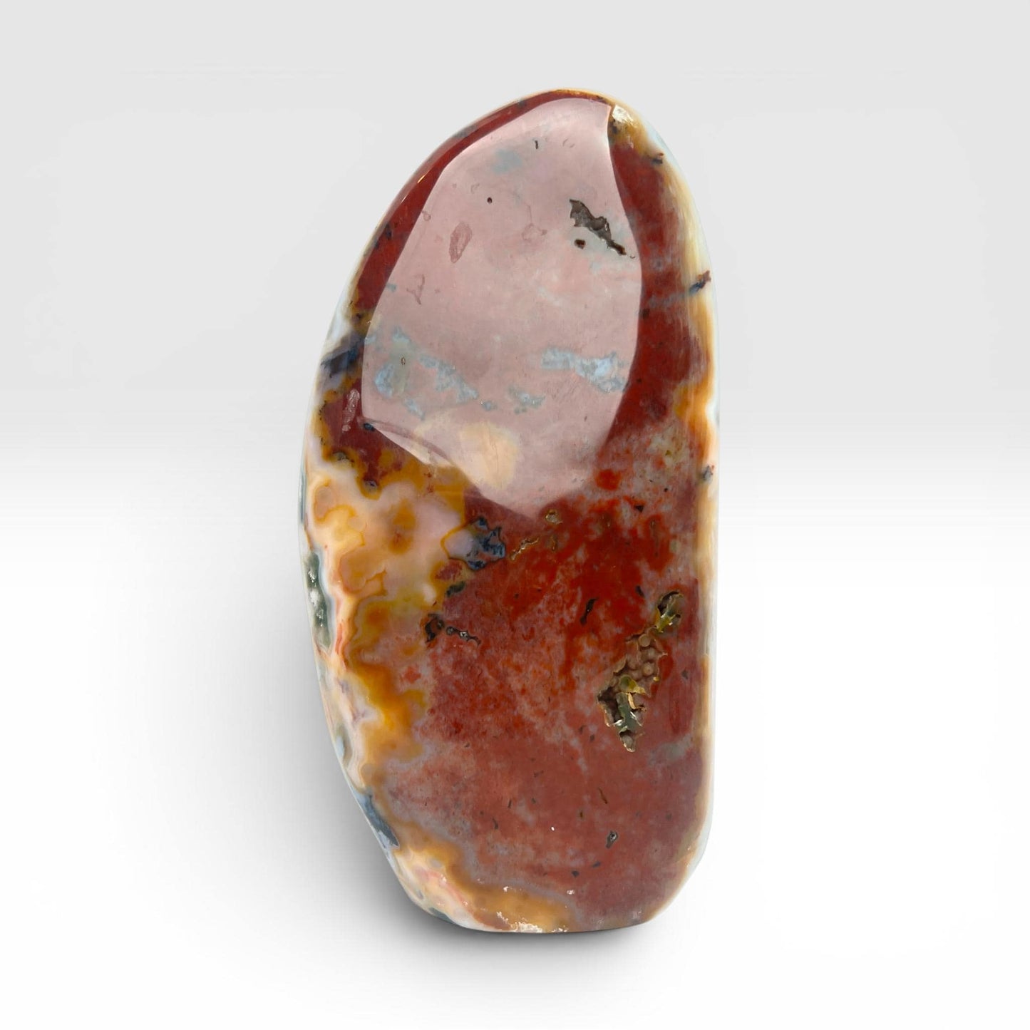 Ocean Jasper Large Standing Free Form: Rare Vein 8 Stone