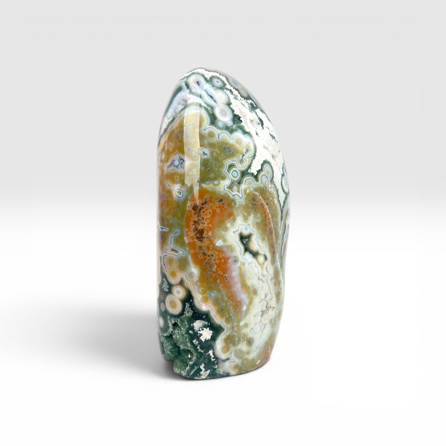 Ocean Jasper Large Standing Free Form: Rare Vein 8 Stone
