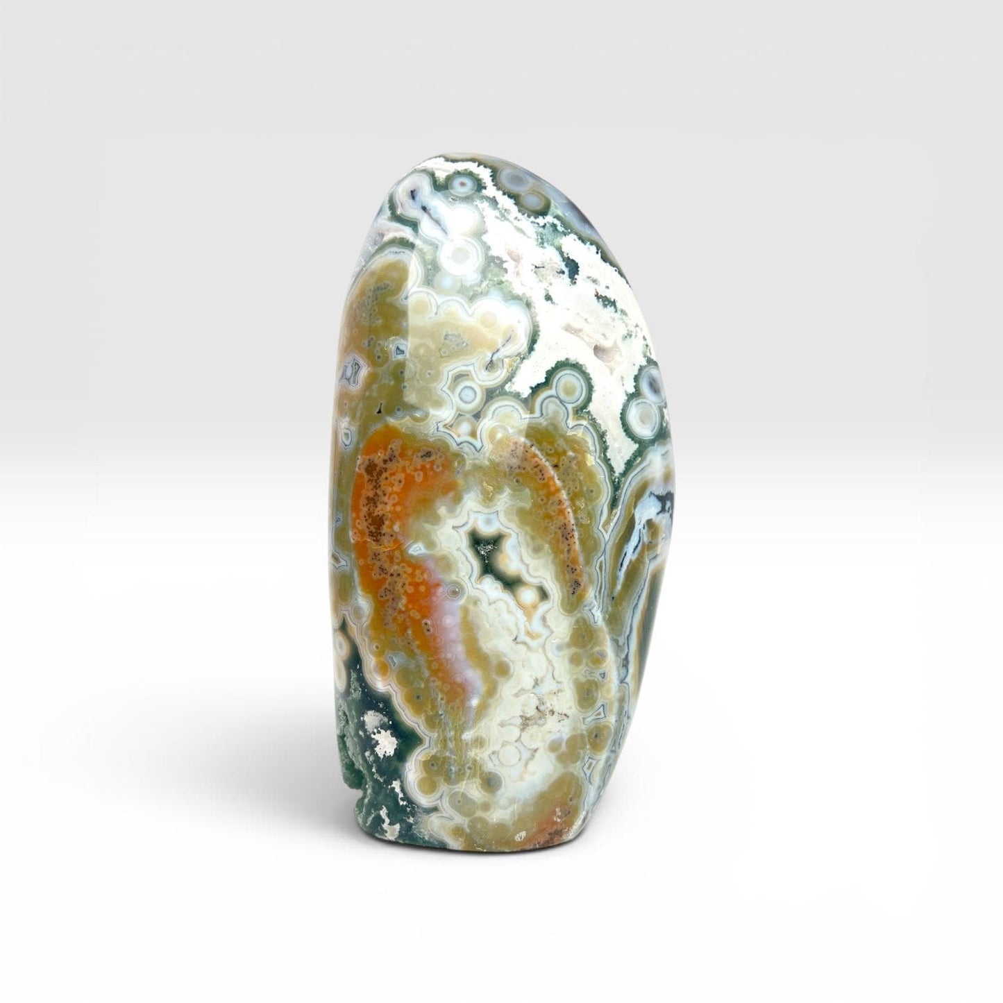 Ocean Jasper Large Standing Free Form: Rare Vein 8 Stone