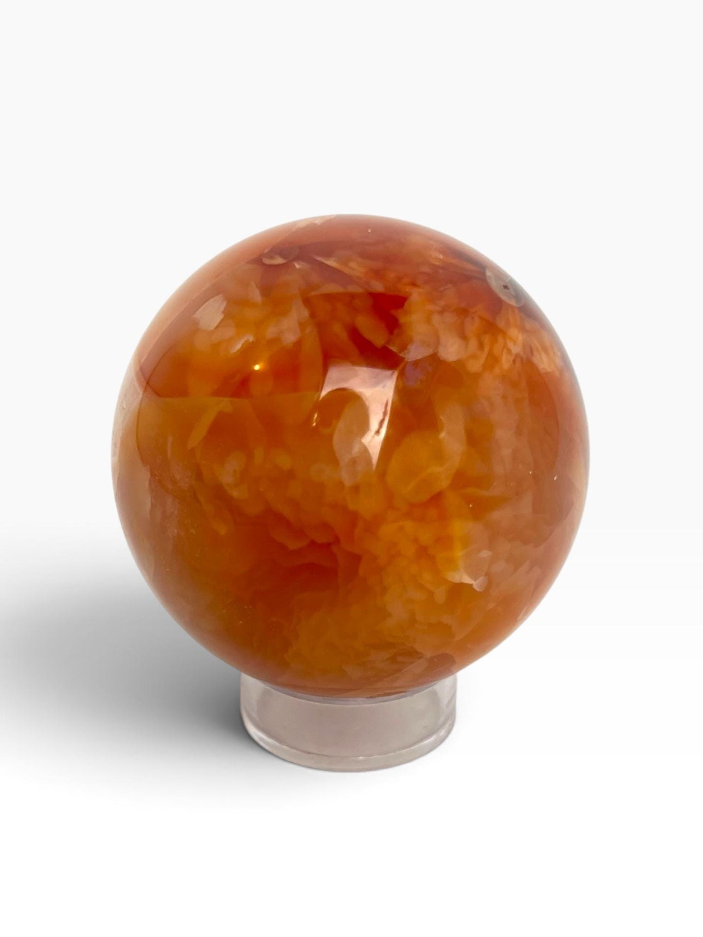 Carnelian Crystal Sphere: Large Madagascar Agate with Quartz Druzy
