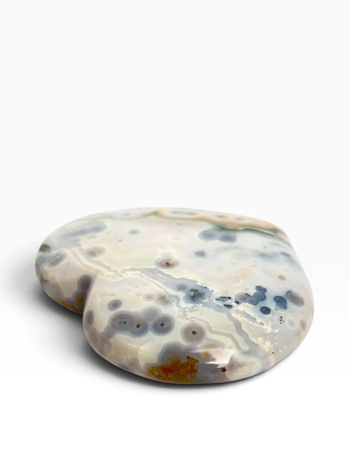 Ocean Jasper XL Carved Heart Crystal: Vein 8 Marovato