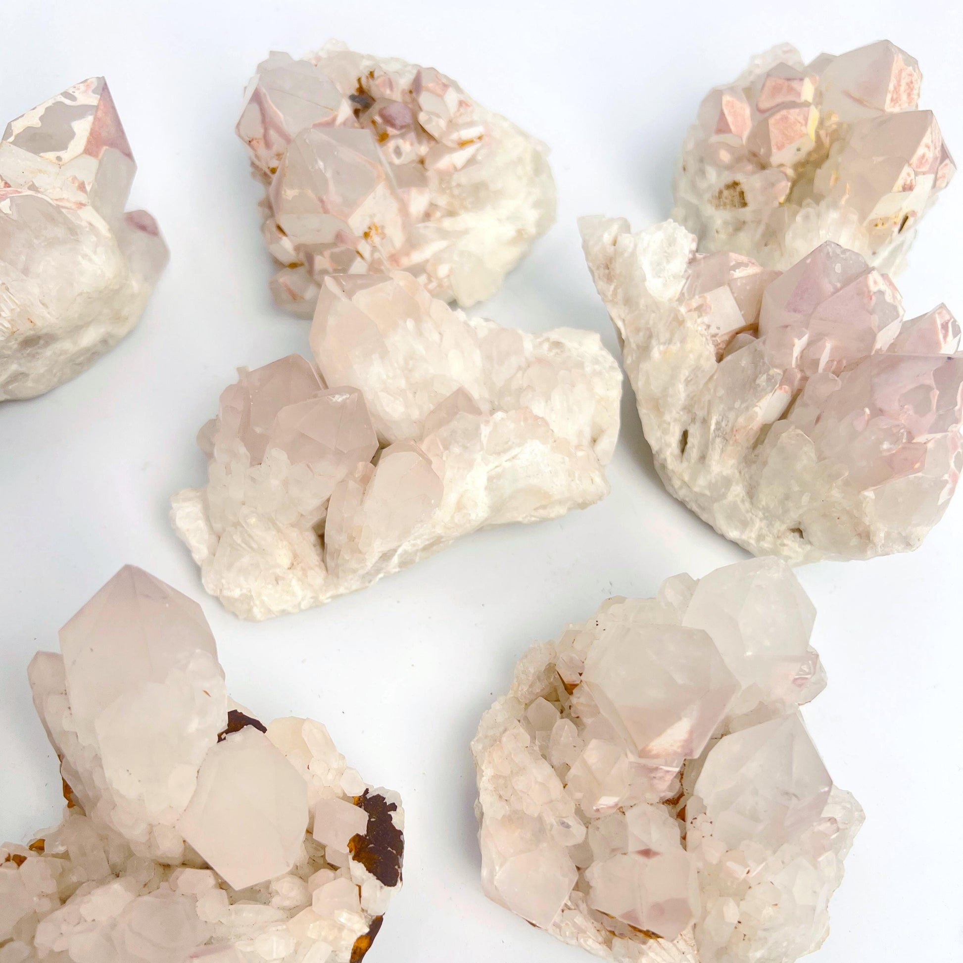 Raw Lithium Quartz from Madagascar - Sprouting Quartz Clusters with Matte Lepidolite Crust