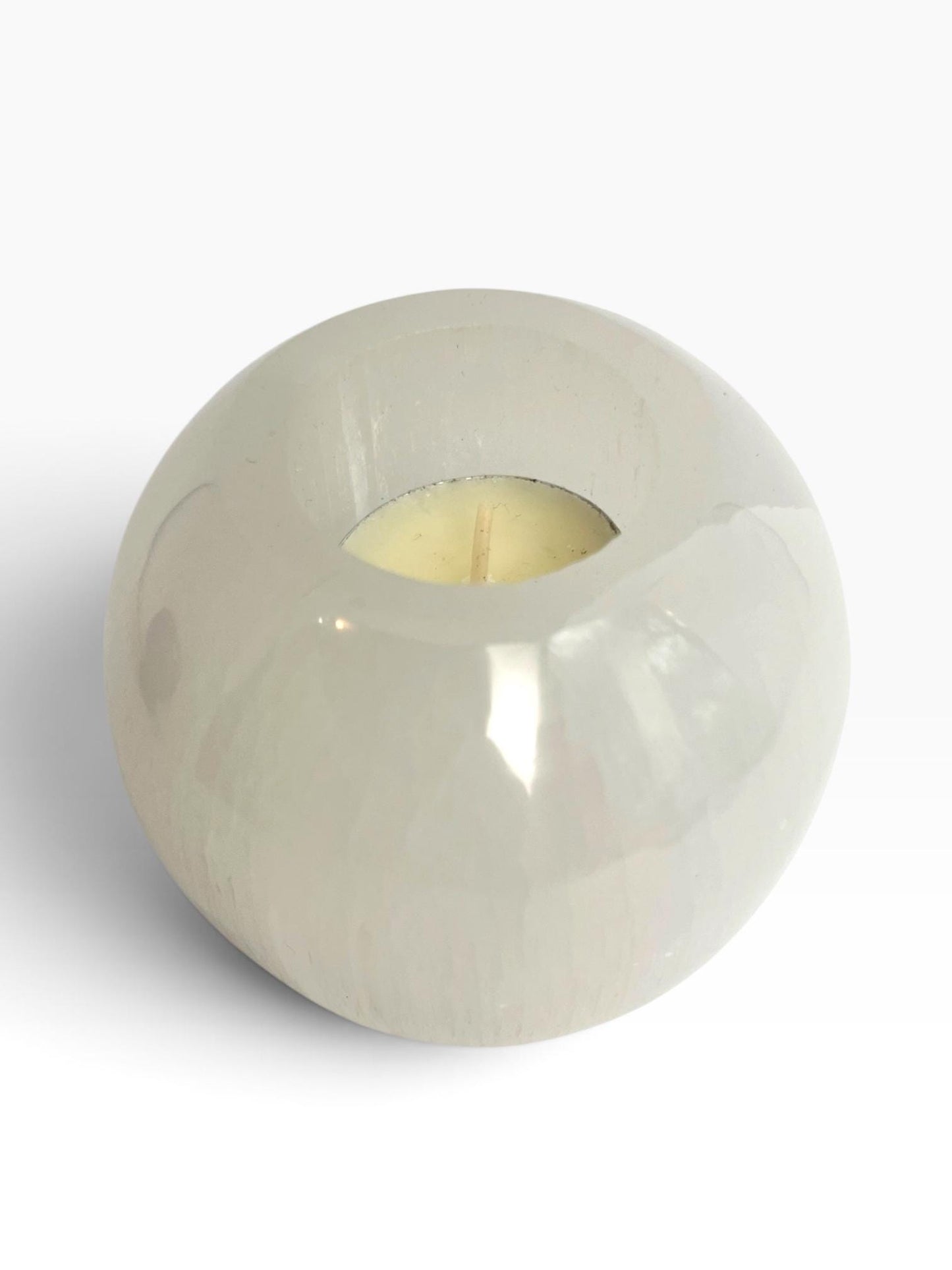 Selenite (Satin Spar) Polished Tea Light Candle Holder