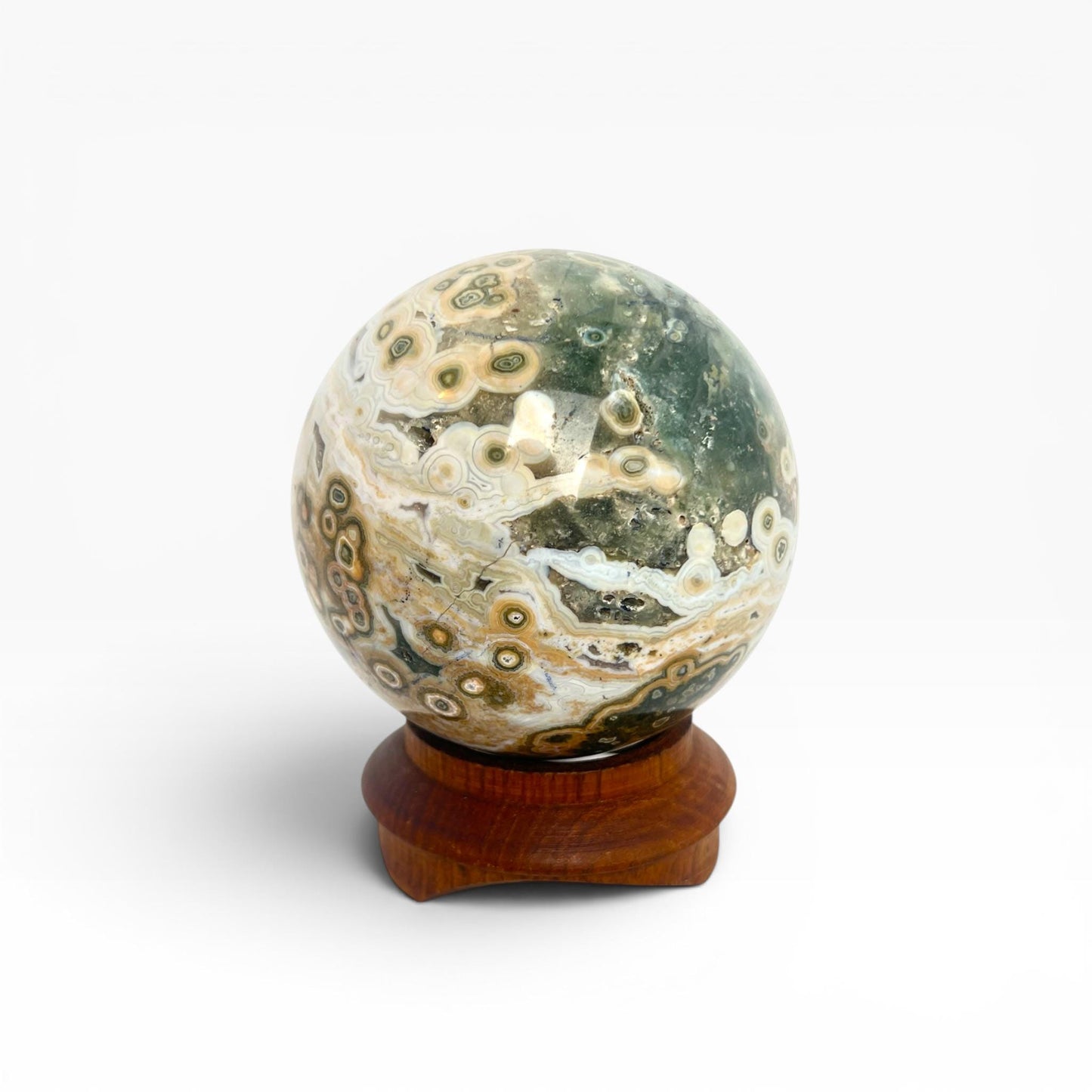 Ocean Jasper Large Sphere: Marovato Vein 7 Unique Coloration