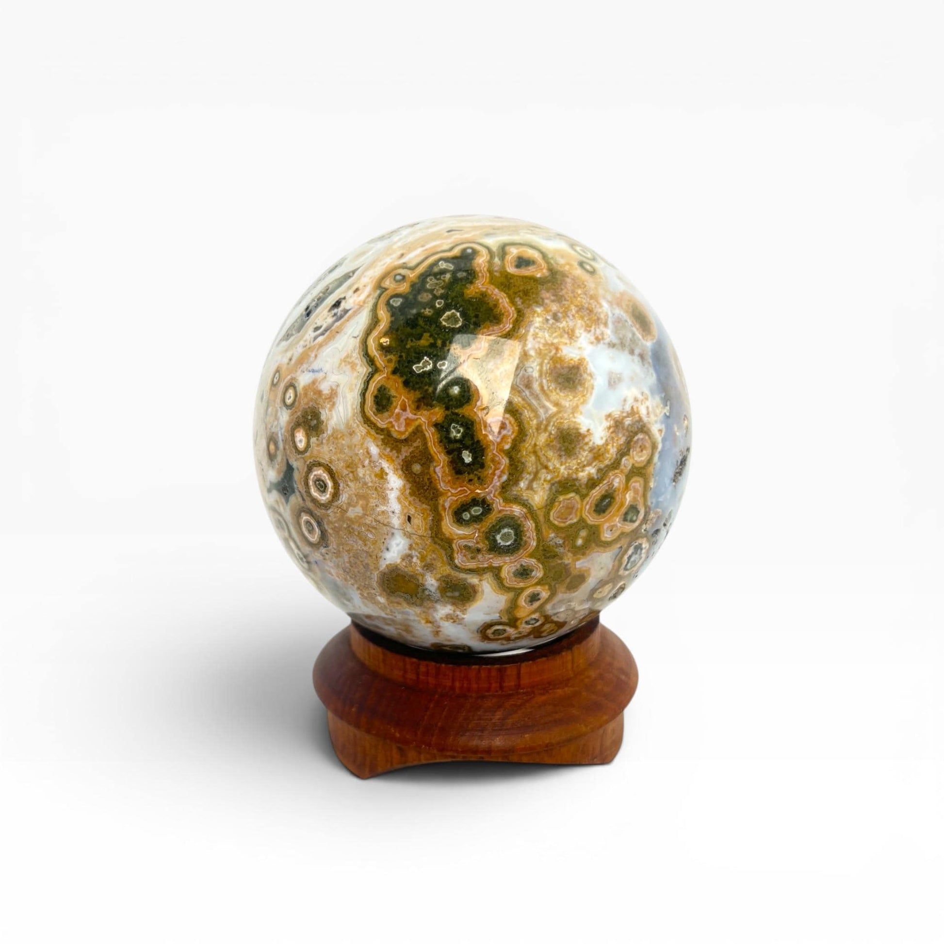 Ocean Jasper Large Sphere: Marovato Vein 7 Unique Coloration