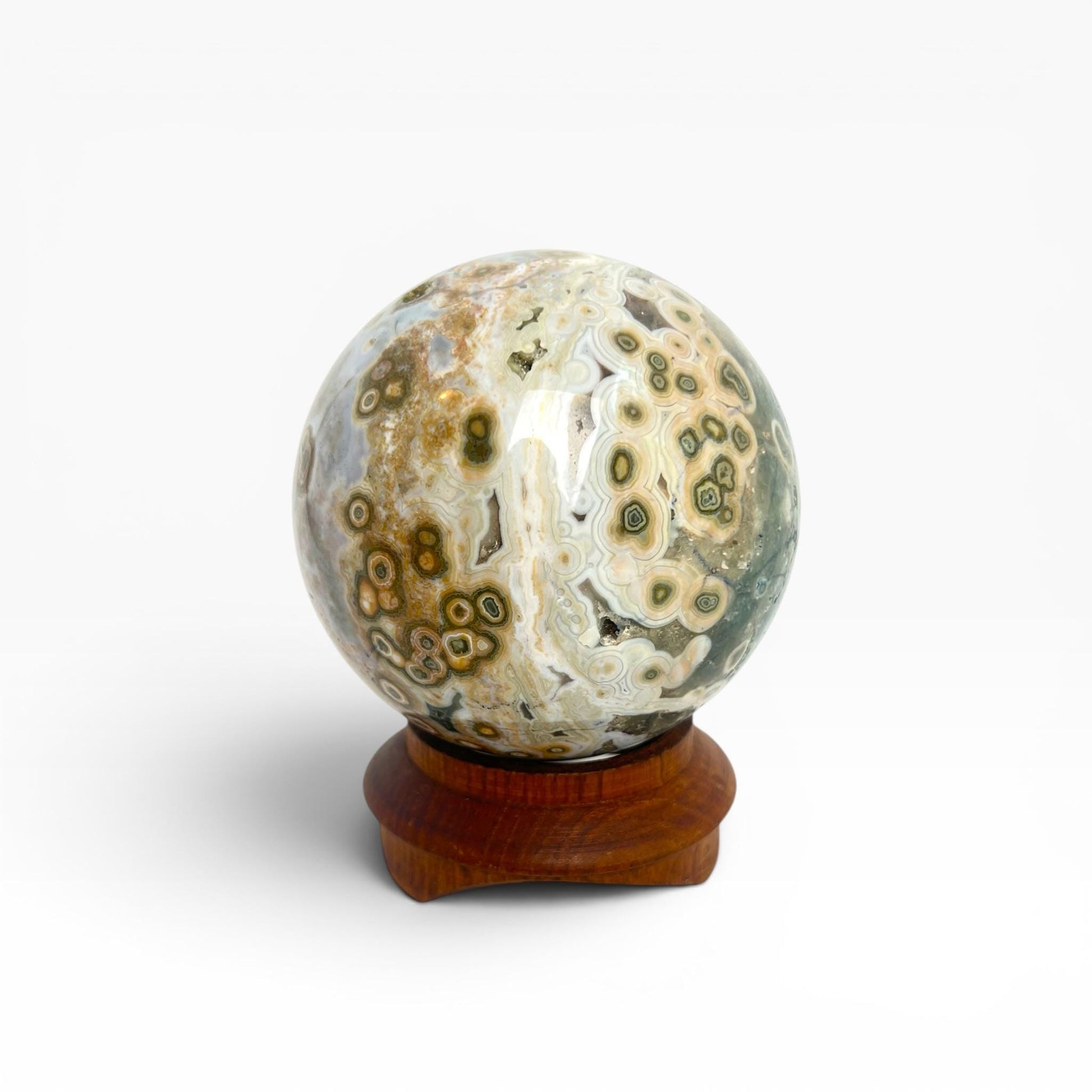 Ocean Jasper Large Sphere: Marovato Vein 7 Unique Coloration