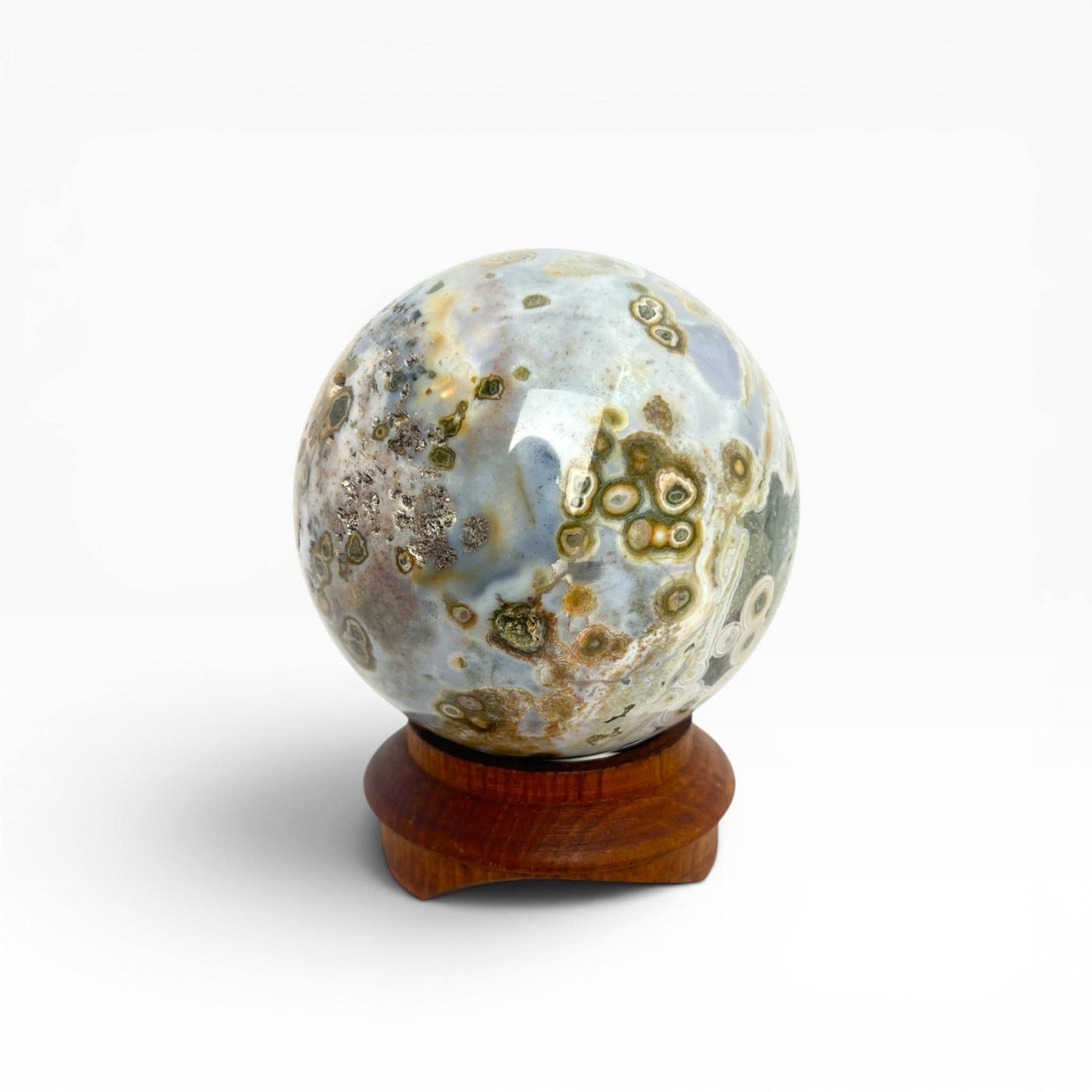 Ocean Jasper Large Sphere: Marovato Vein 7 Unique Coloration