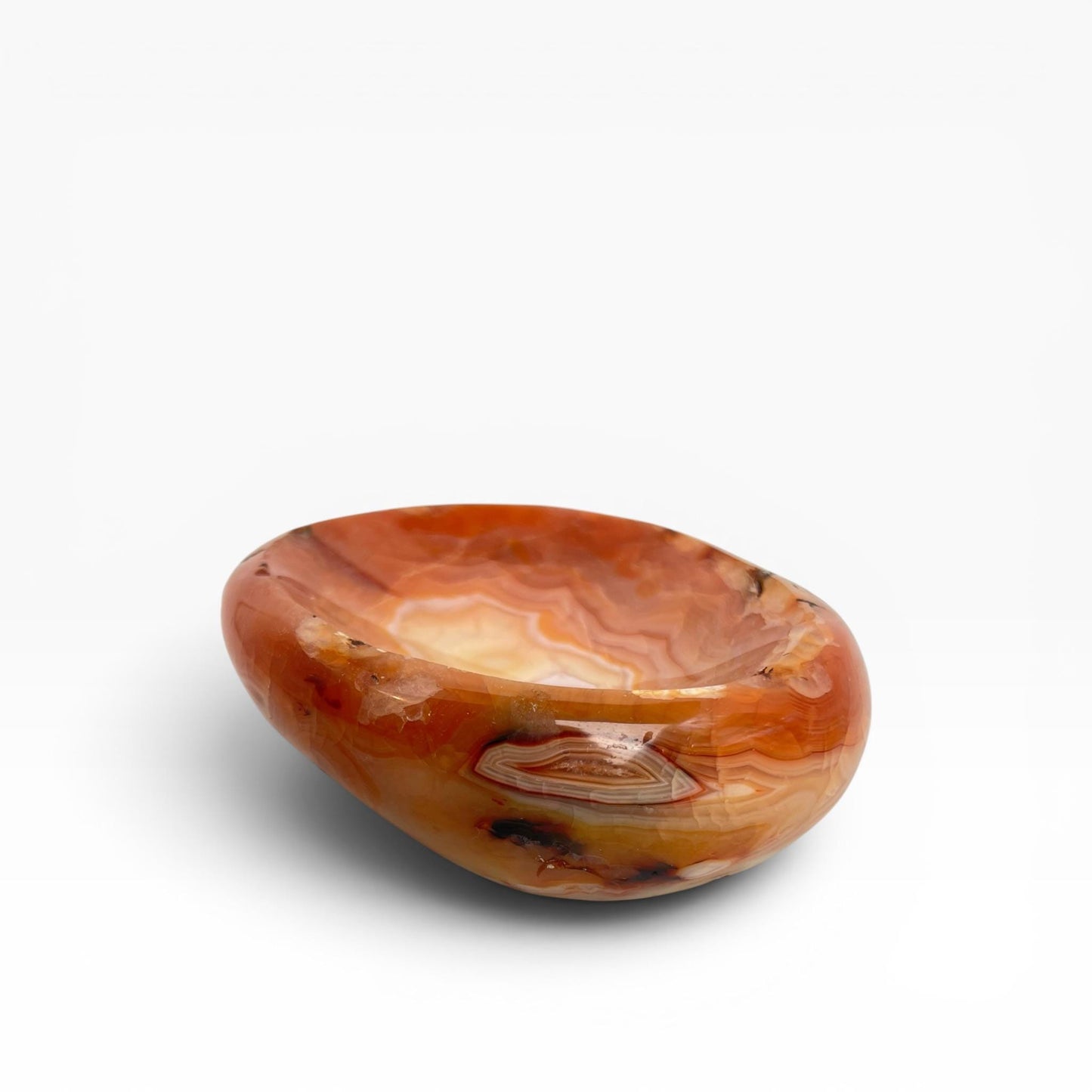 Carnelian Crystal Bowl: Large Carved Trinket or Soap Dish