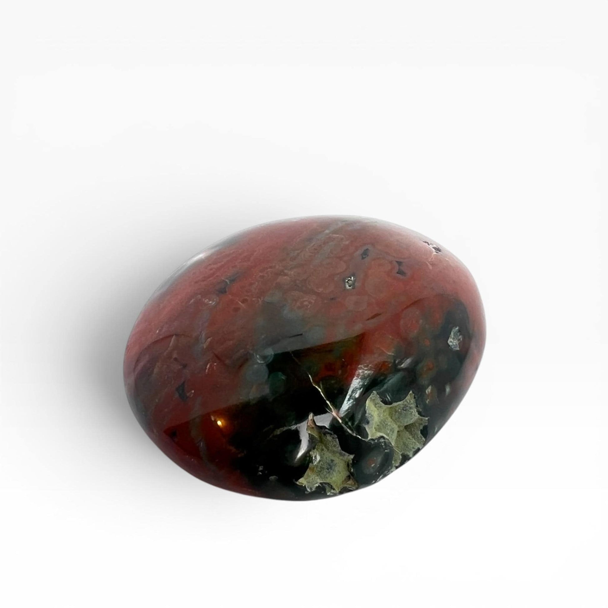 Marovato Ocean Jasper Palm Stone - XL Veinless Orbicular Jasper Crystal from Madagascar