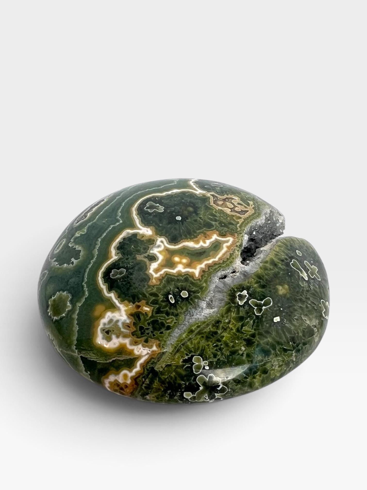 Ocean Jasper Old Stock Crystal Palm Stone: Marovato Vein 7 XL
