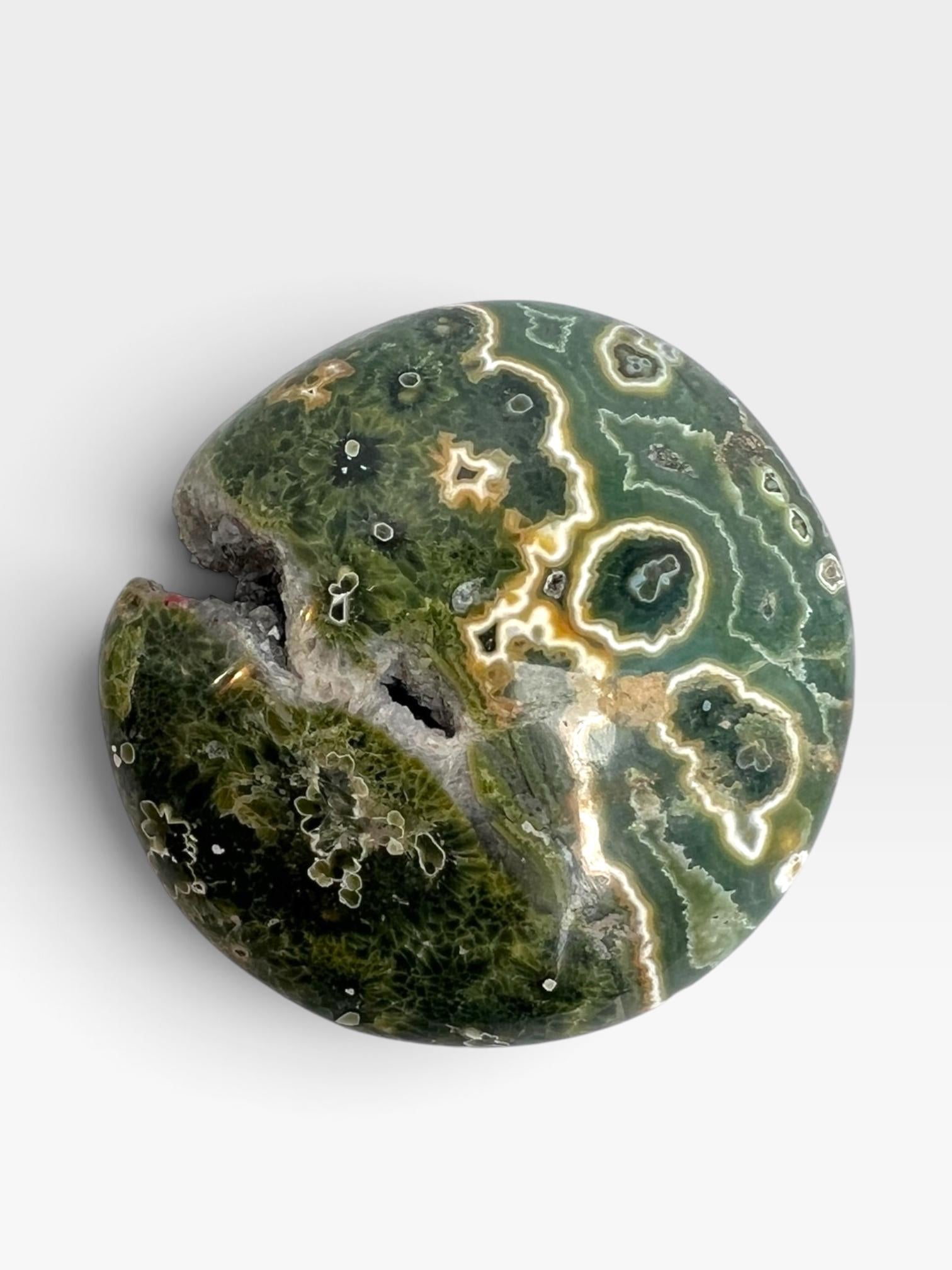 Ocean Jasper Old Stock Crystal Palm Stone: Marovato Vein 7 XL