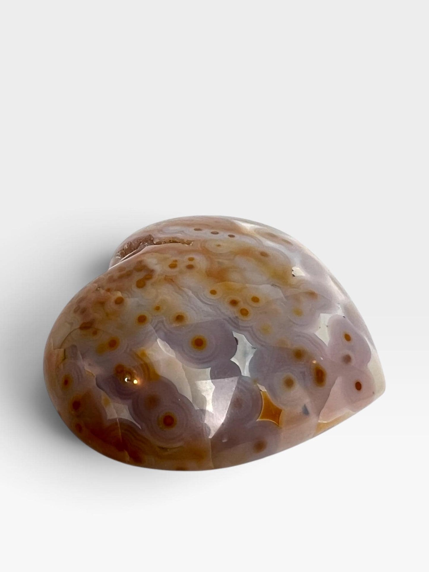Ocean Jasper Heart Crystal : Marovato Vein 8