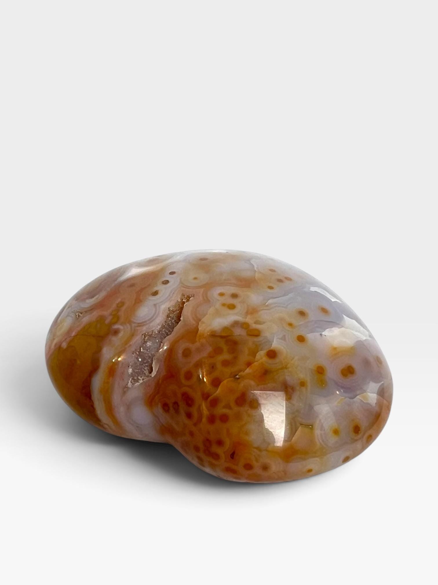 Ocean Jasper Heart Crystal : Marovato Vein 8