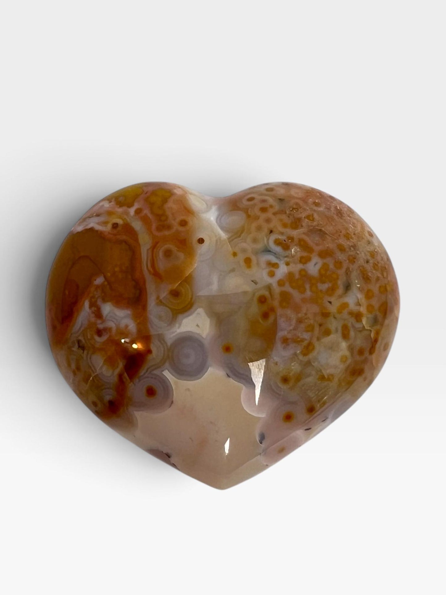 Ocean Jasper Heart Crystal : Marovato Vein 8