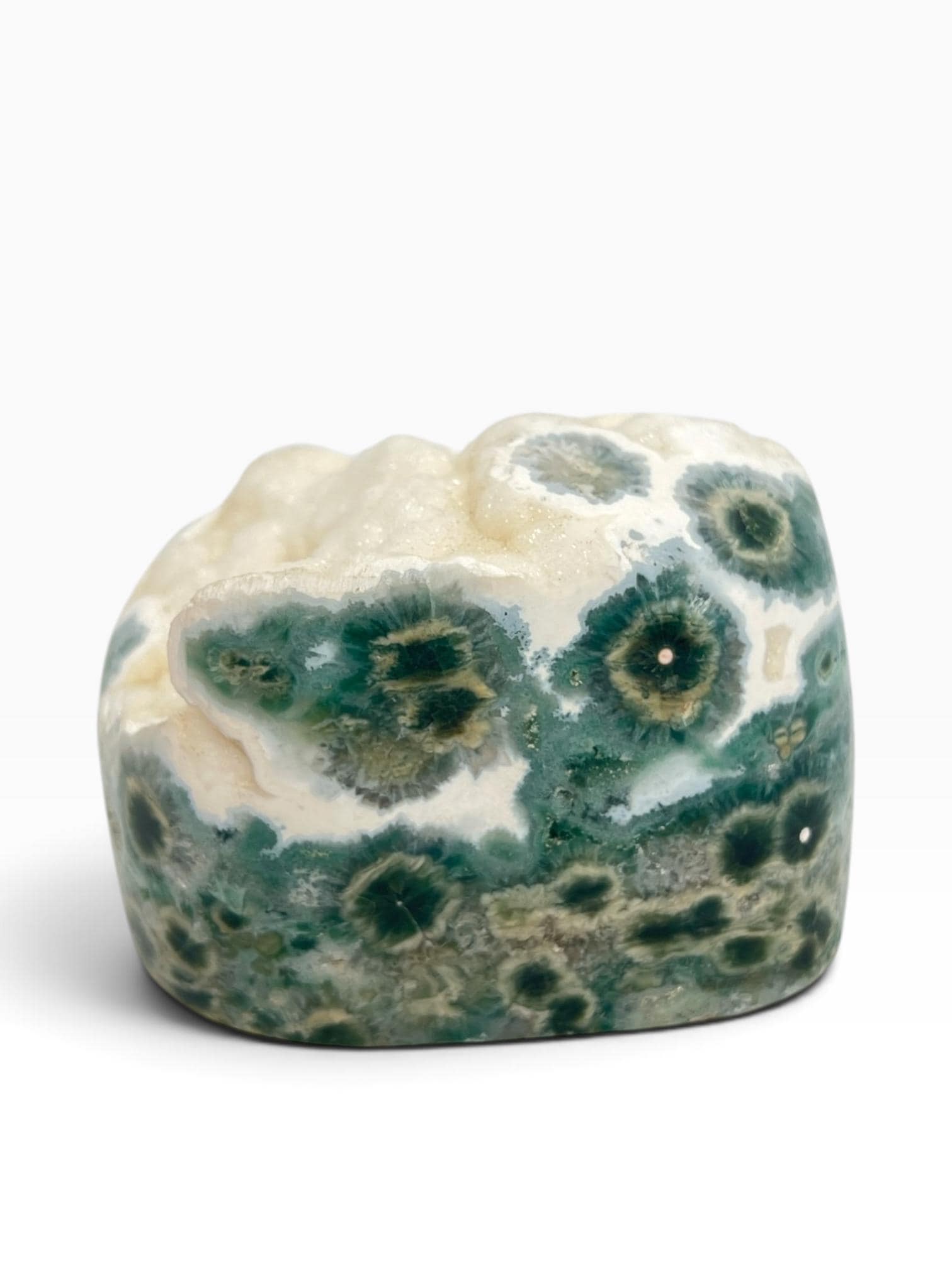 Ocean Jasper Semi Polished Druzy Free Form: Rare Marovato Vein 1-2 Crystal