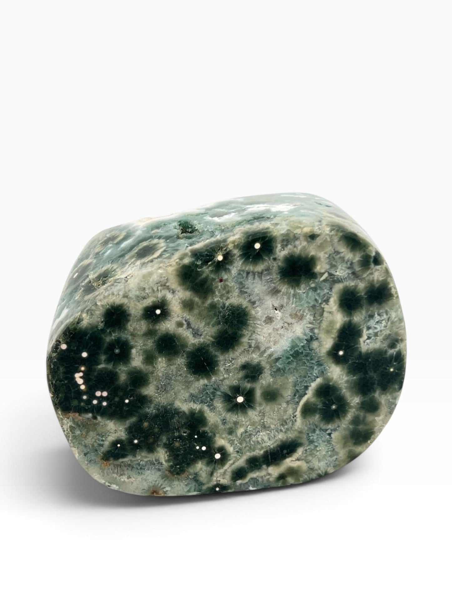 Ocean Jasper Semi Polished Druzy Free Form: Rare Marovato Vein 1-2 Crystal