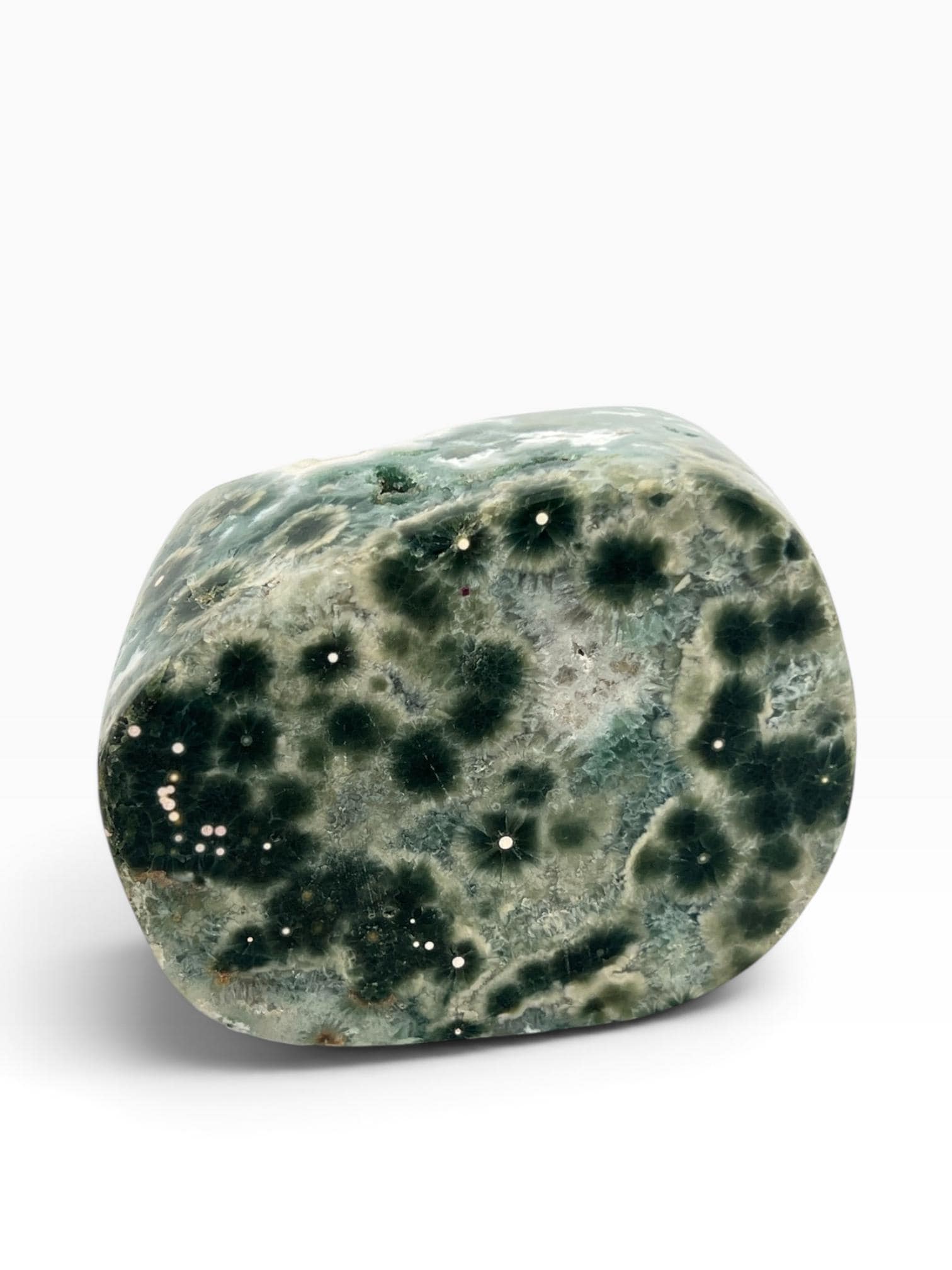 Ocean Jasper Semi Polished Druzy Free Form: Rare Marovato Vein 1-2 Crystal