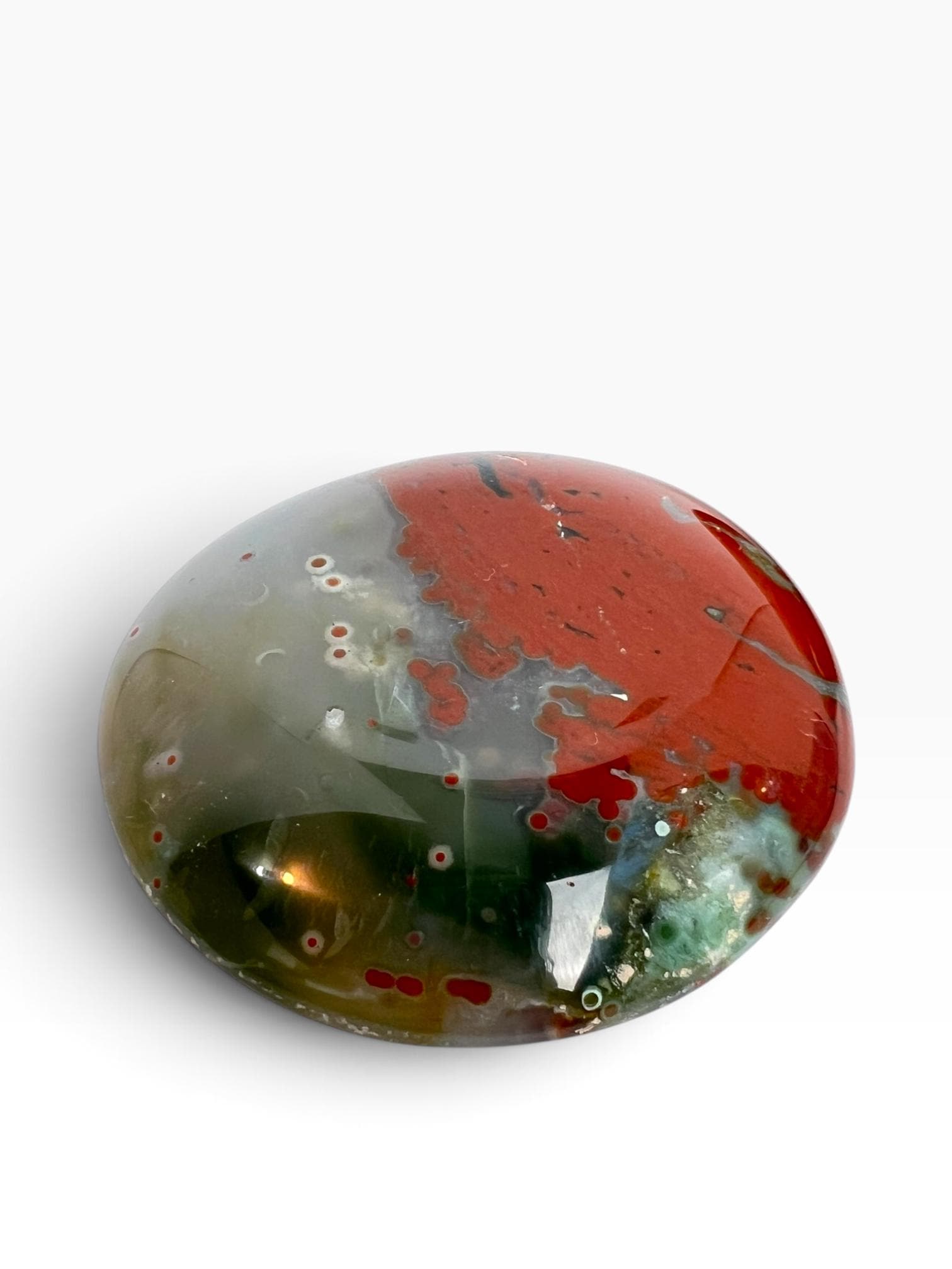 Marovato Ocean Jasper Palm Stones - Veinless Orbicular Jasper from Madagascar, you Choose