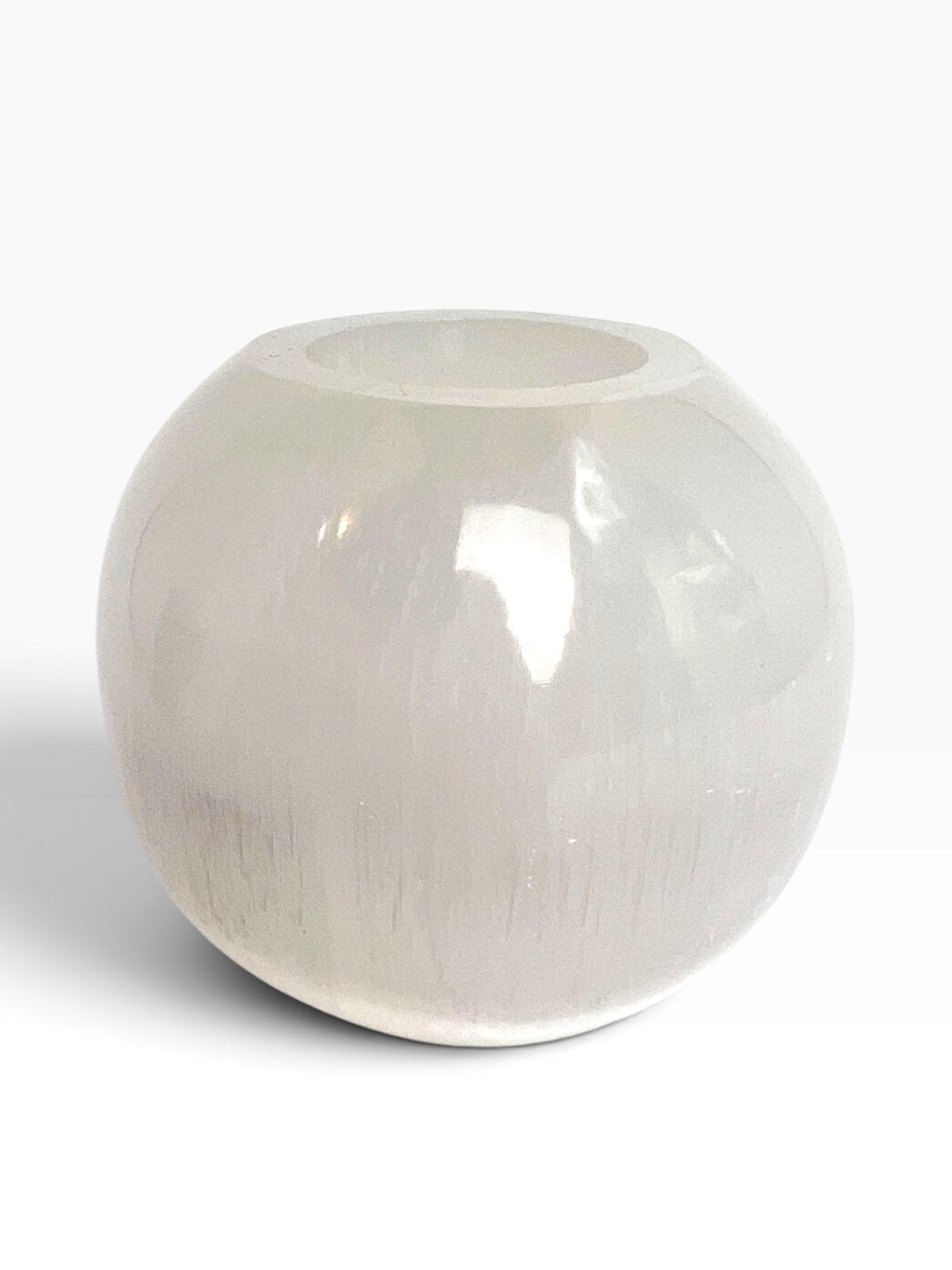 Selenite (Satin Spar) Polished Tea Light Candle Holder