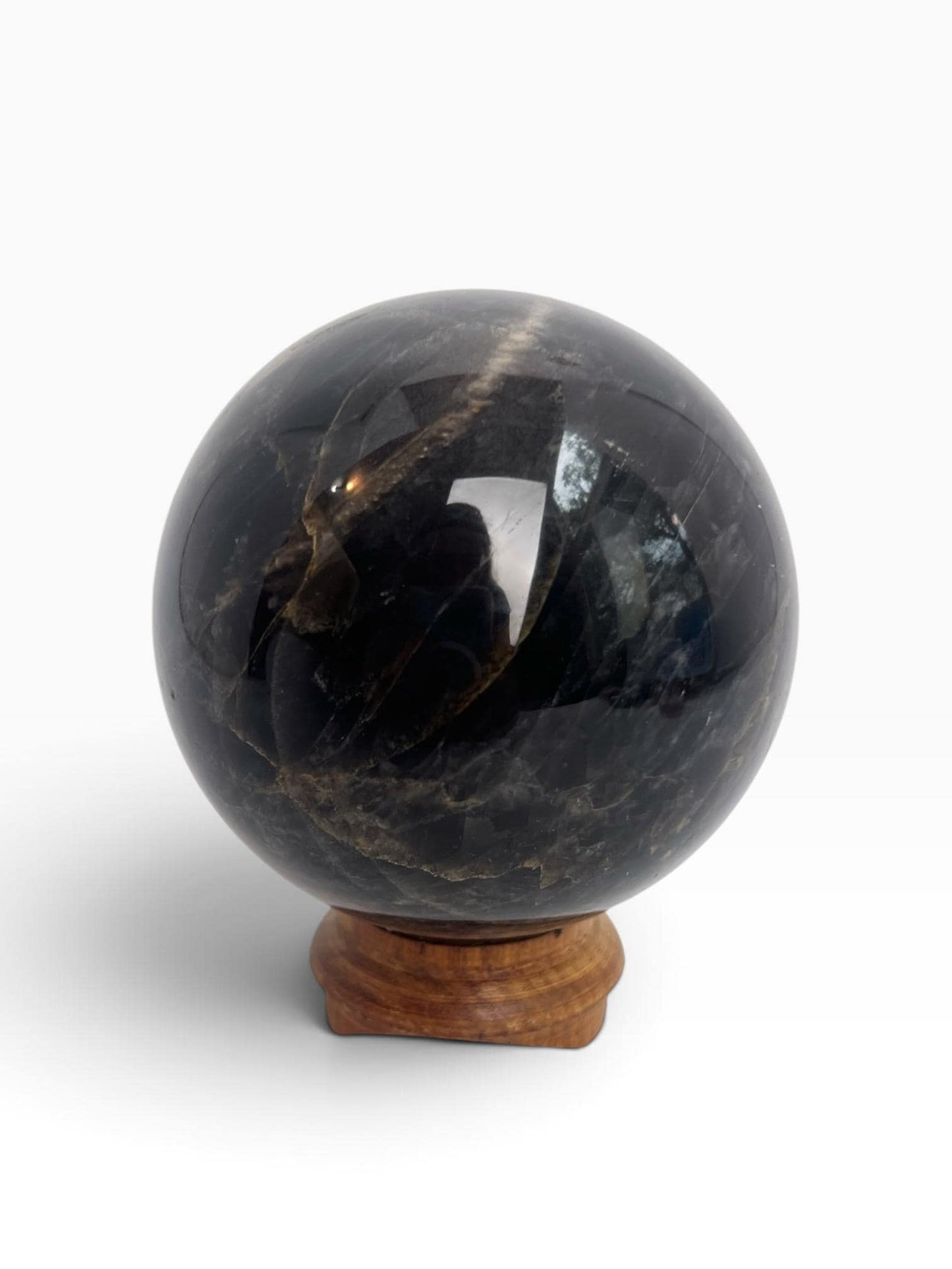 Black Moonstone Sphere : Flashy Adularescent Crystal Ball