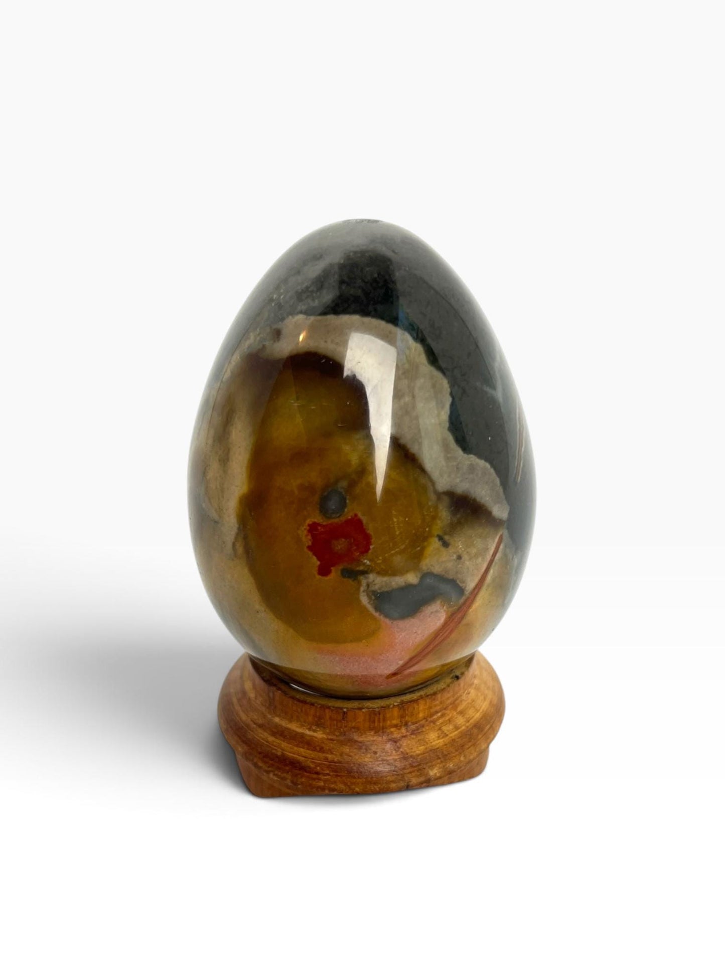 Polychrome Jasper Polished Egg: Madagascar Carved Crystal Egg