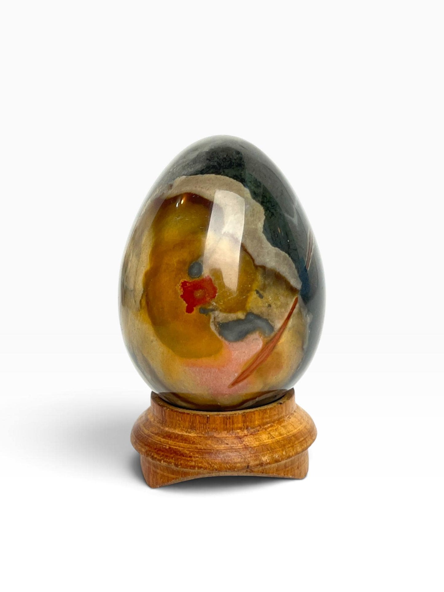Polychrome Jasper Polished Egg: Madagascar Carved Crystal Egg