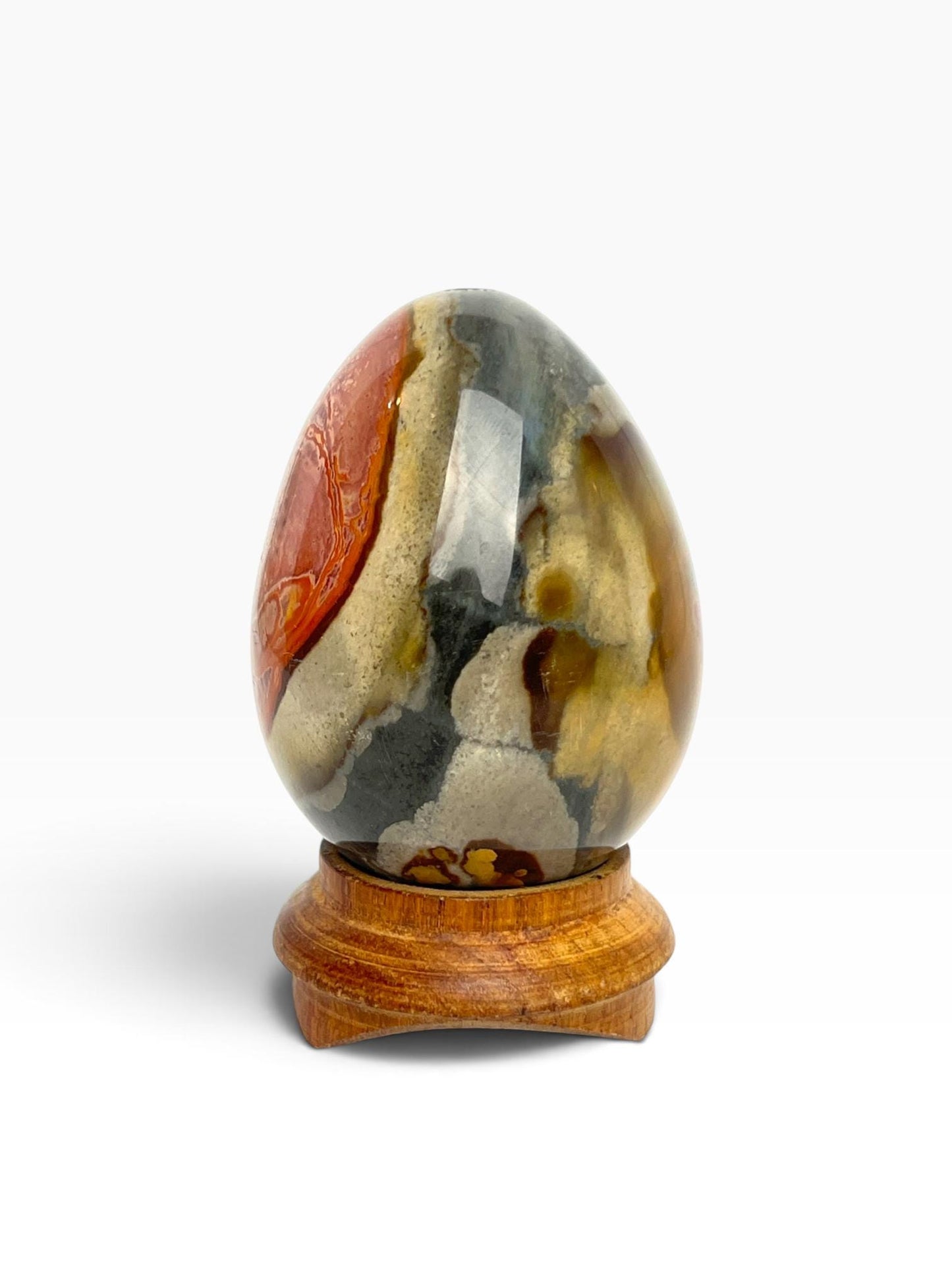 Polychrome Jasper Polished Egg: Madagascar Carved Crystal Egg