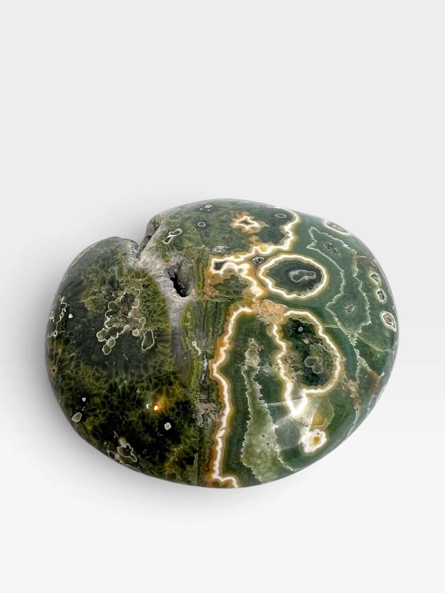 Ocean Jasper Old Stock Crystal Palm Stone: Marovato Vein 7 XL