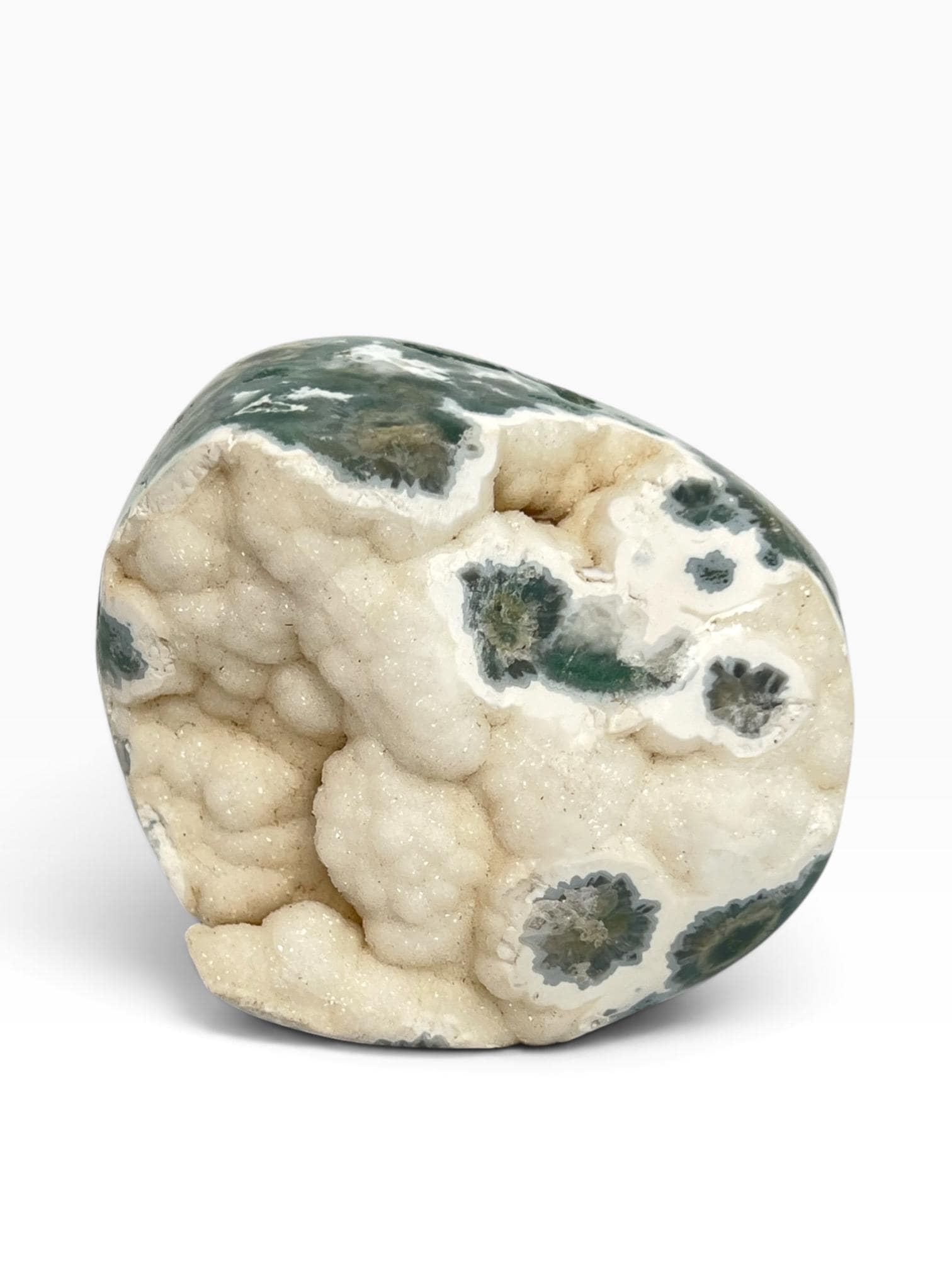 Ocean Jasper Semi Polished Druzy Free Form: Rare Marovato Vein 1-2 Crystal