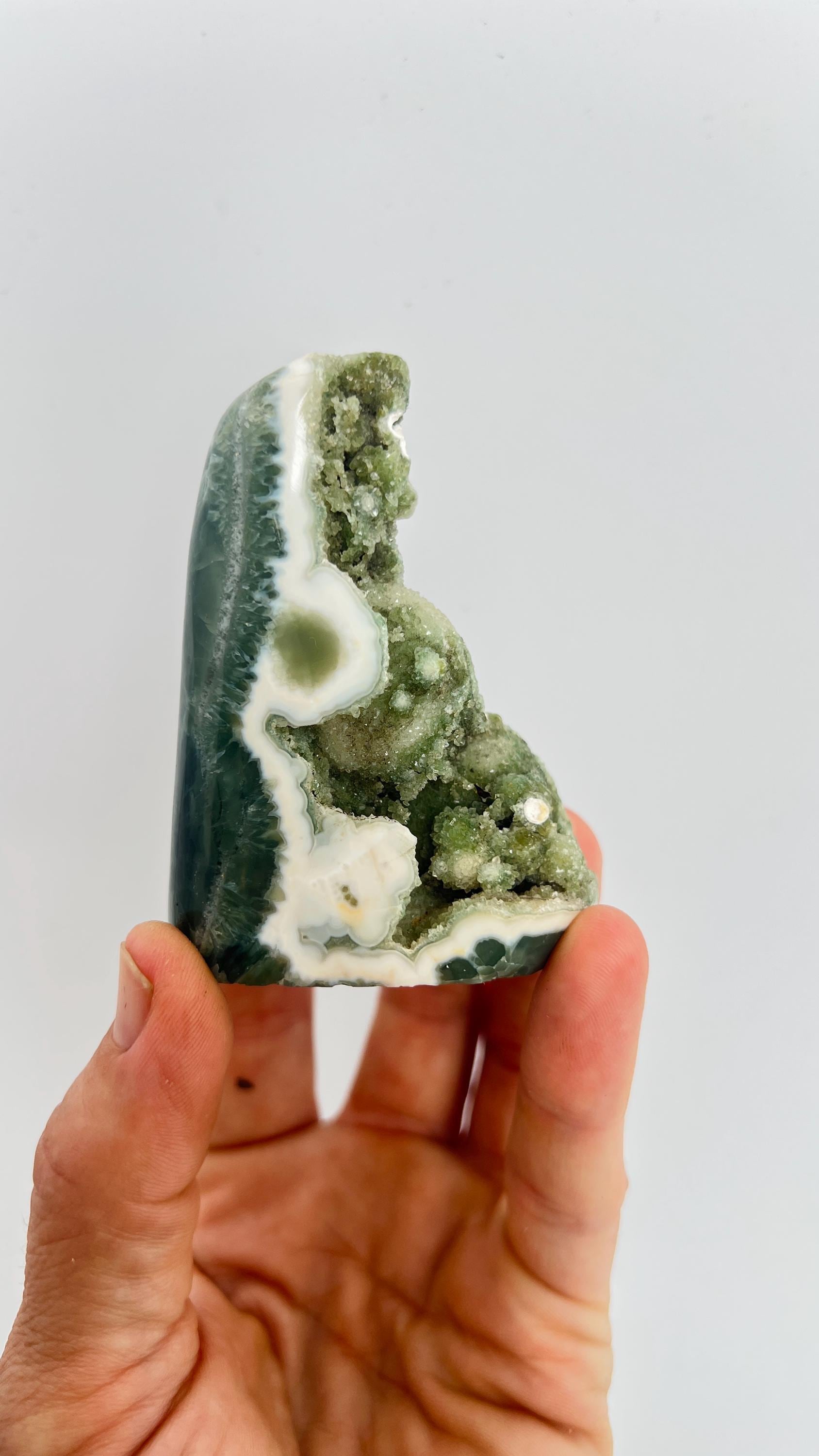 Ocean Jasper Botryoidal Druzy Free Form : Semi Polished Early Vein Marovato Collection Piece
