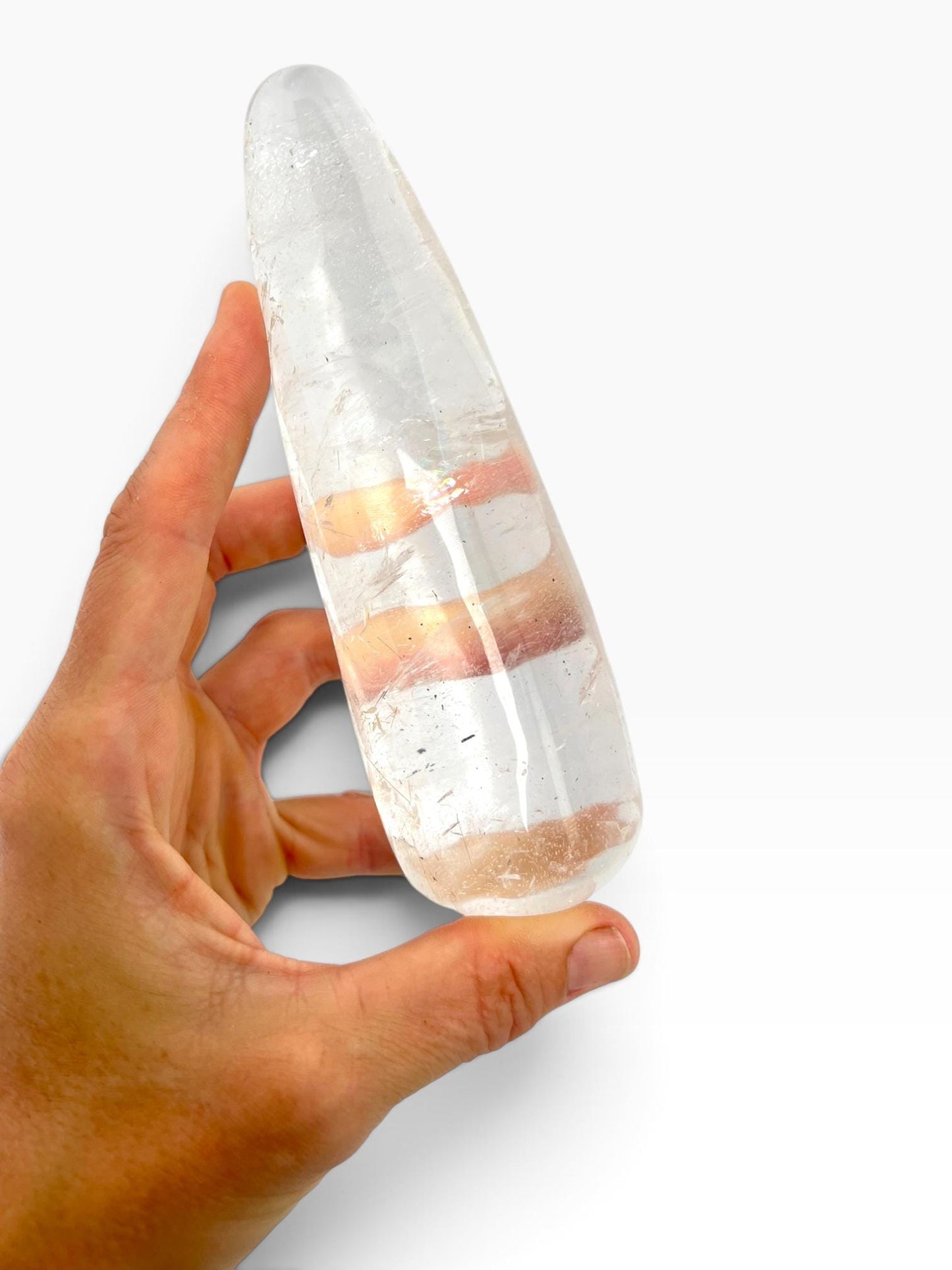 Clear Quartz Rainbow Crystal Massage Wand Tool