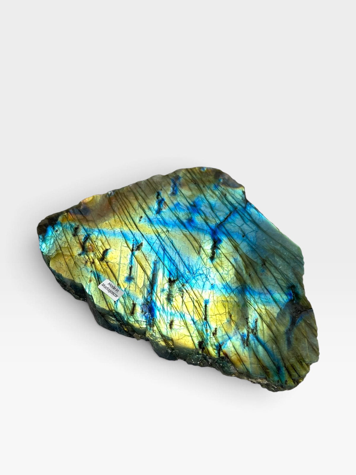 Labradorite Crystal Slab: Polished Rainbow Slice