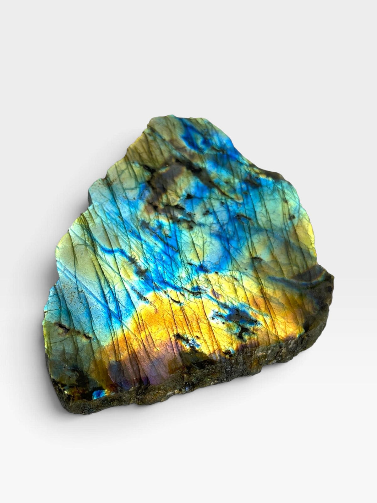 Labradorite Crystal Slab: Polished Rainbow Slice