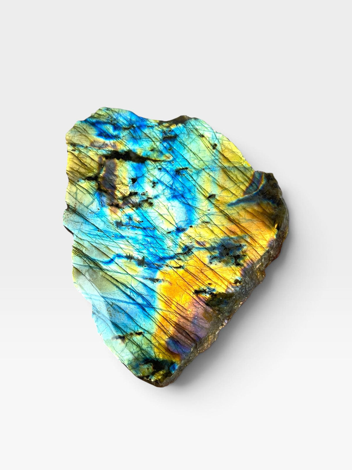 Labradorite Crystal Slab: Polished Rainbow Slice