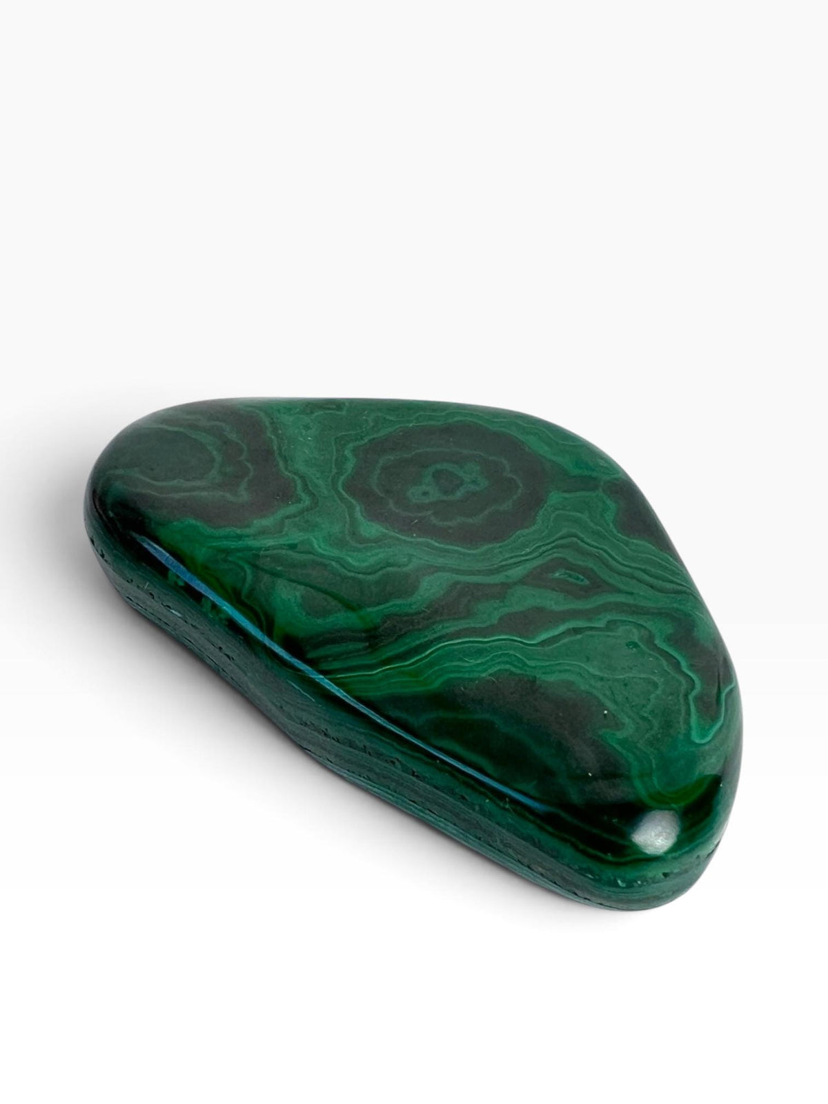 Malachite Free Form: Polished Green Crystal with Flower Patterns