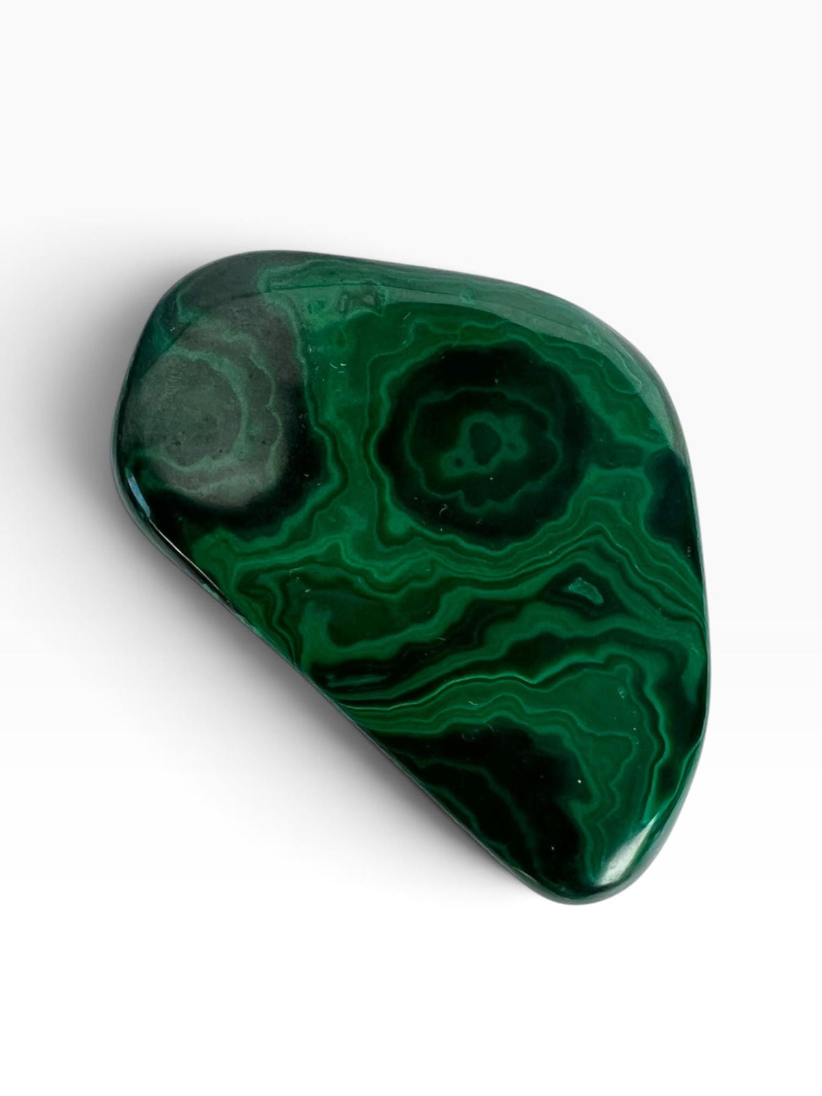 Malachite Free Form: Polished Green Crystal with Flower Patterns