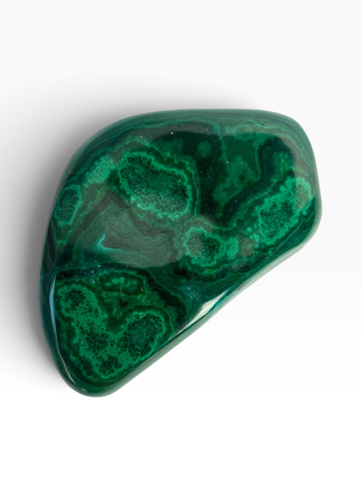 Malachite Free Form: Polished Green Crystal with Flower Patterns