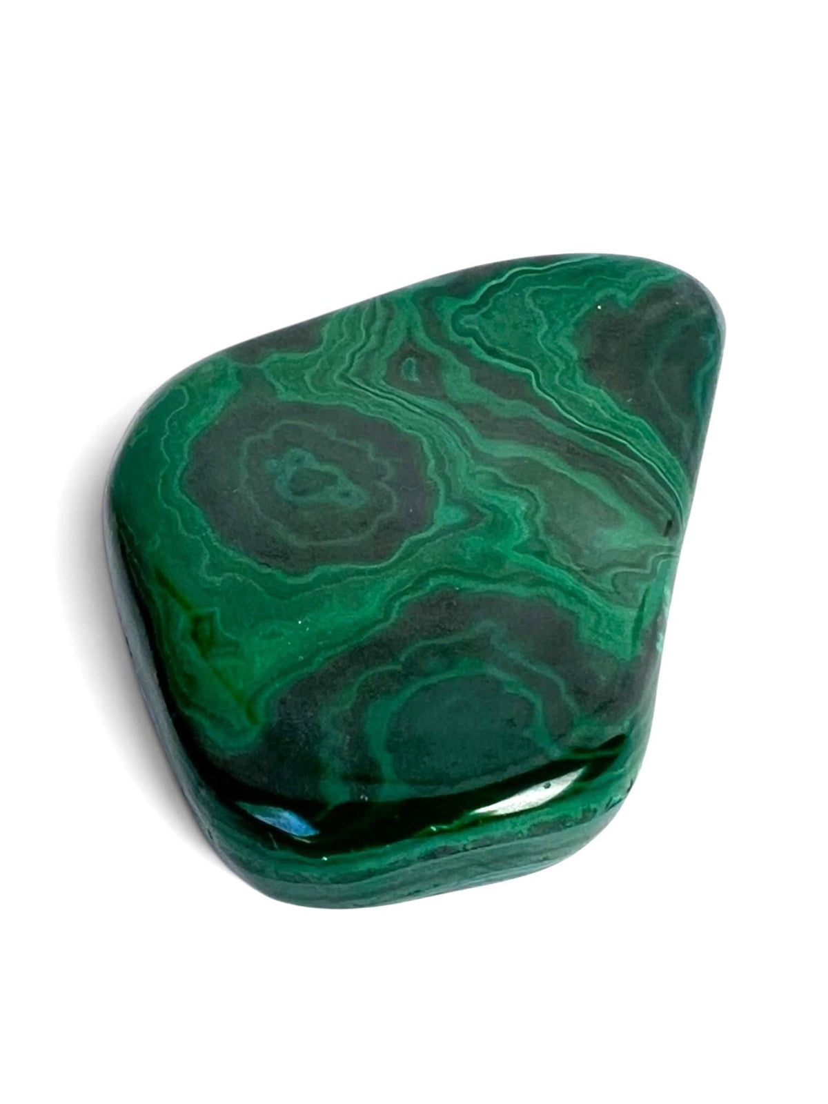 Malachite Free Form: Polished Green Crystal with Flower Patterns