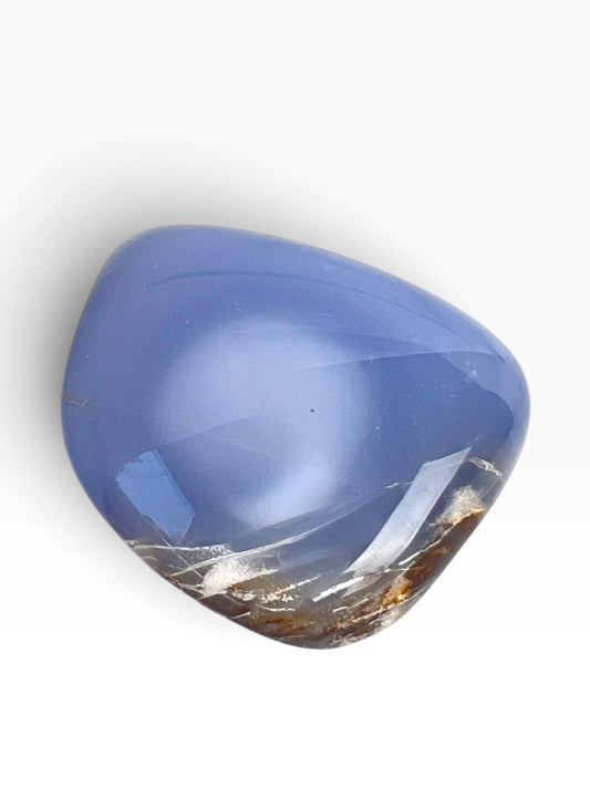 Turkish Blue Chalcedony: Natural Large Palm Stone Crystal