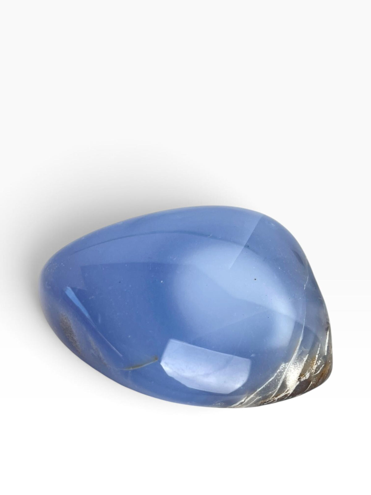 Turkish Blue Chalcedony: Natural Large Palm Stone Crystal